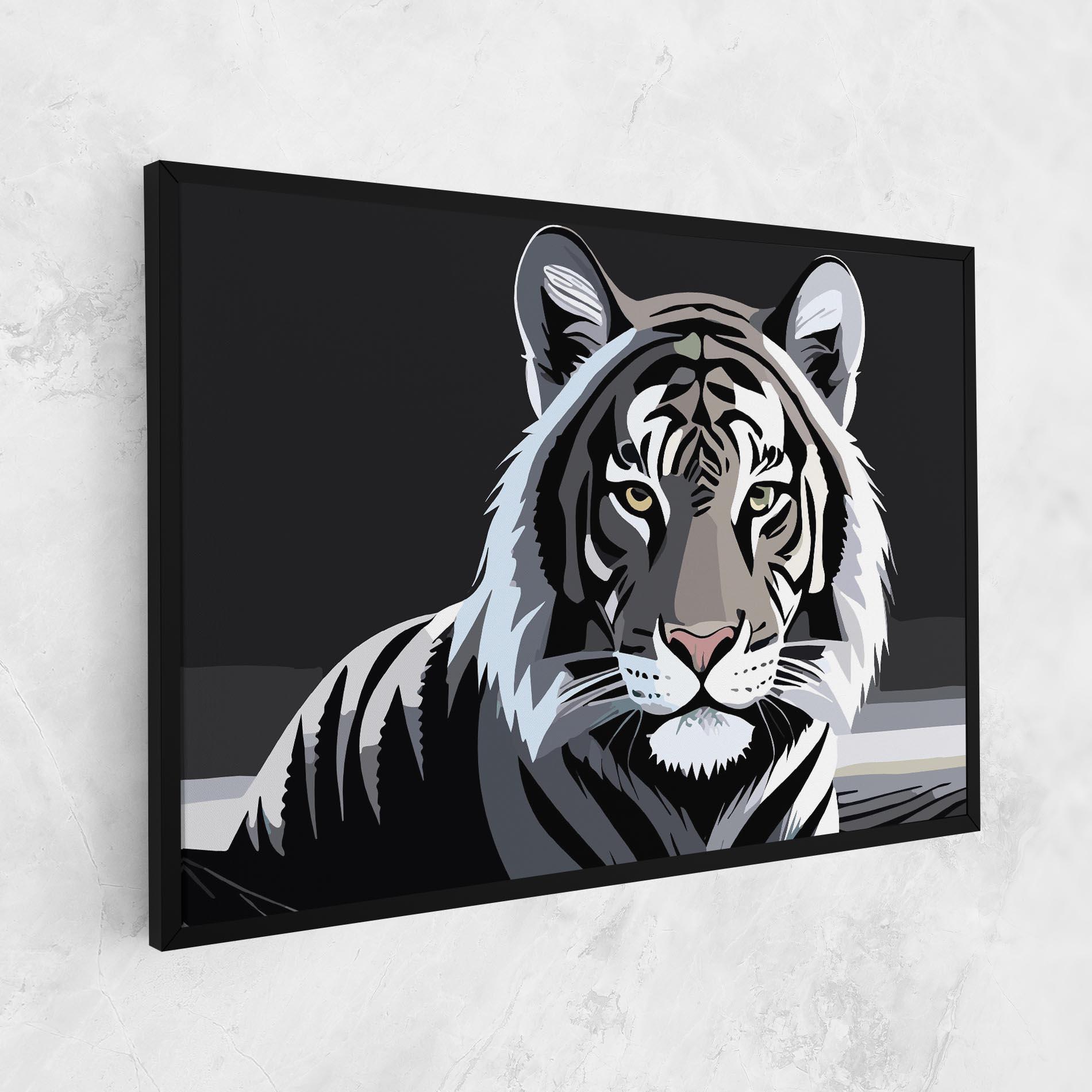 Картина на платно White Grey Tiger mockup 1