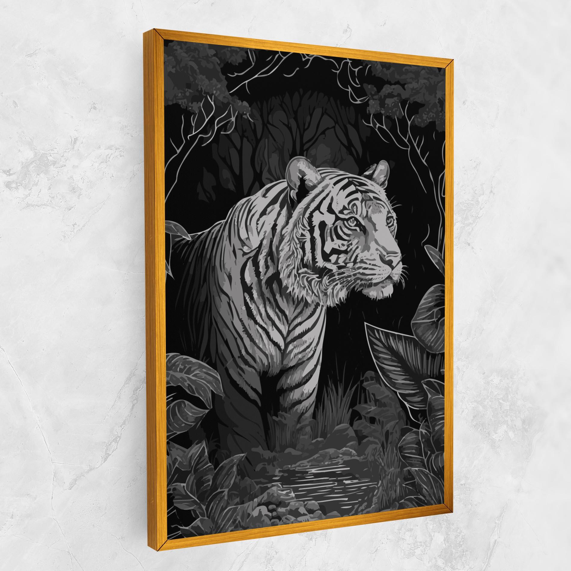 Картина на платно Grey Tiger mockup 1