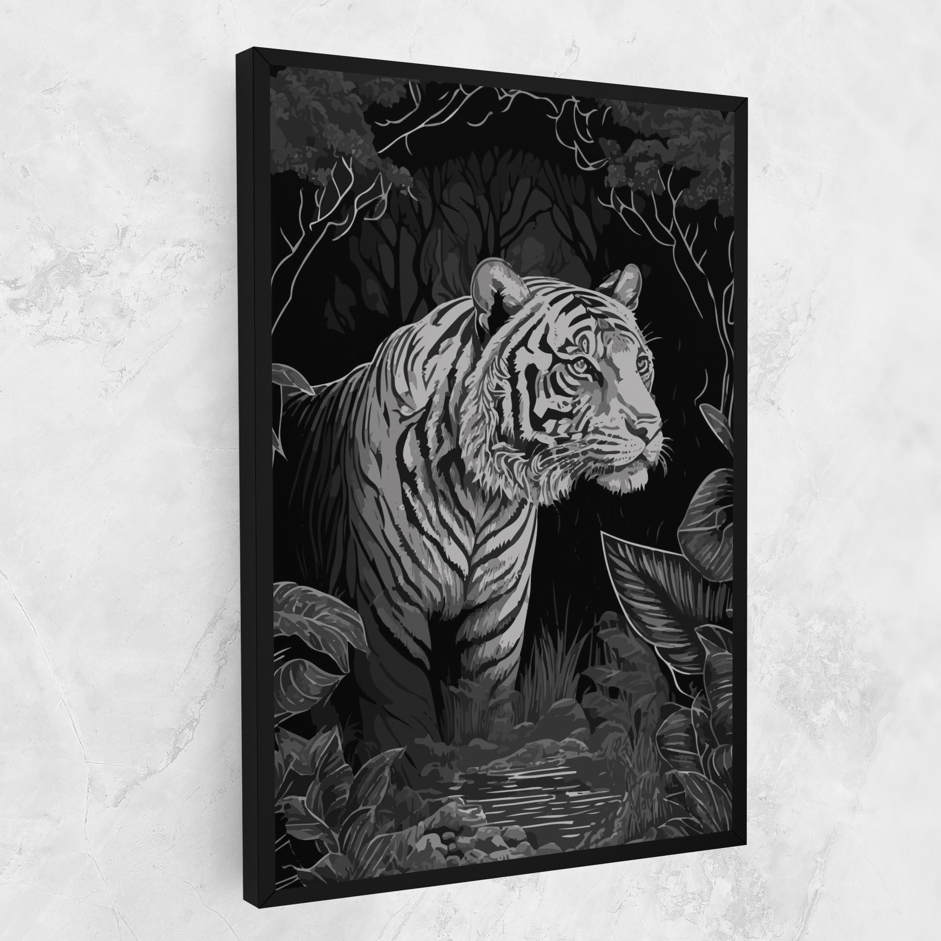 Картина на платно Grey Tiger mockup 1