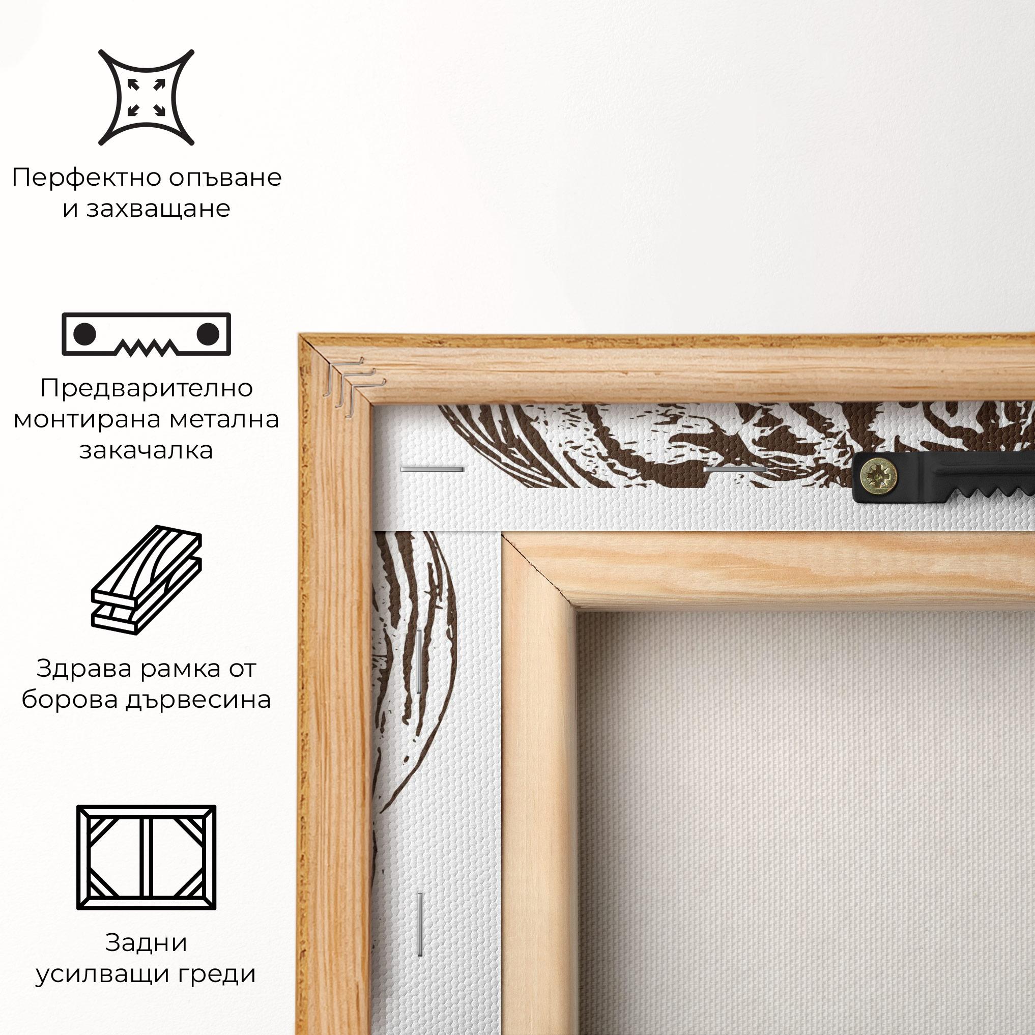 Картина на платно Brown Line Tiger mockup 5