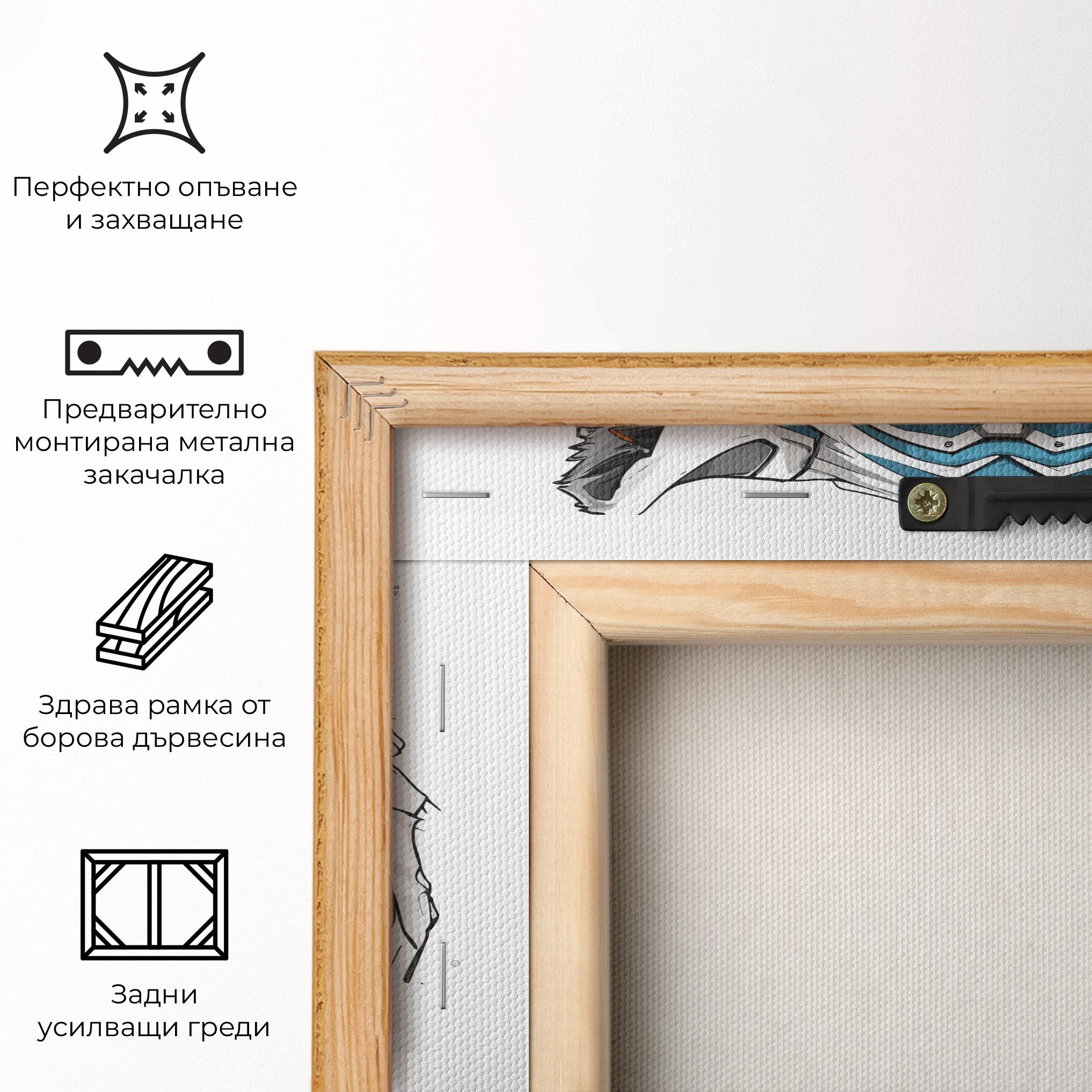 Картина на платно Cyborg Tiger mockup 5