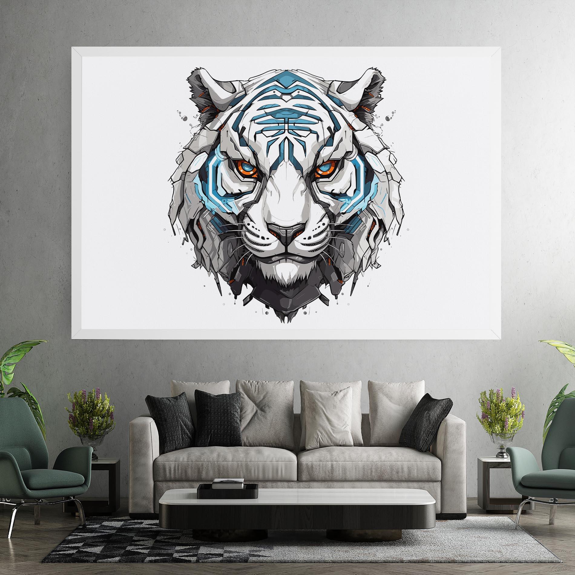 Картина на платно Cyborg Tiger mockup 7
