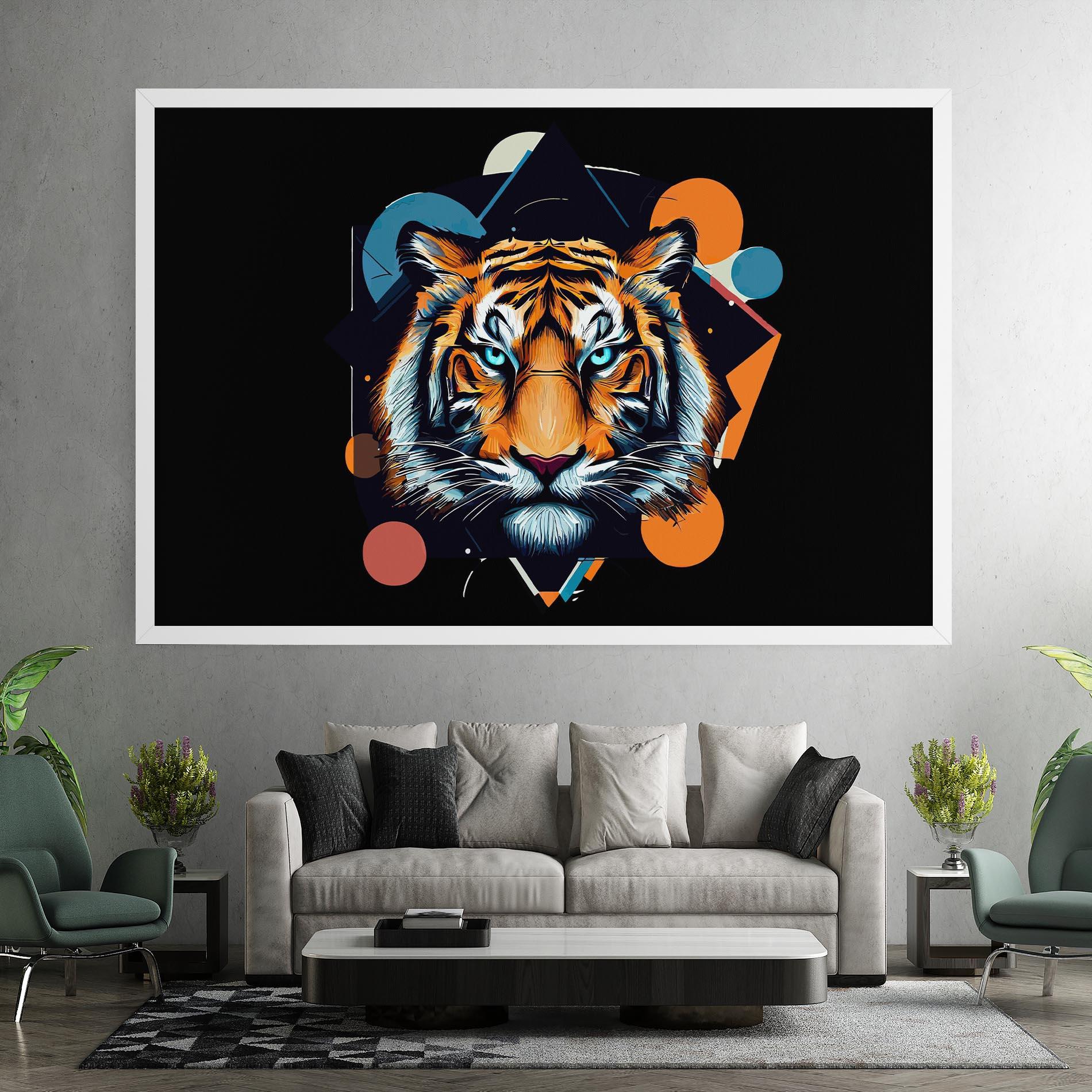 Картина на платно Geometric Tiger mockup 7