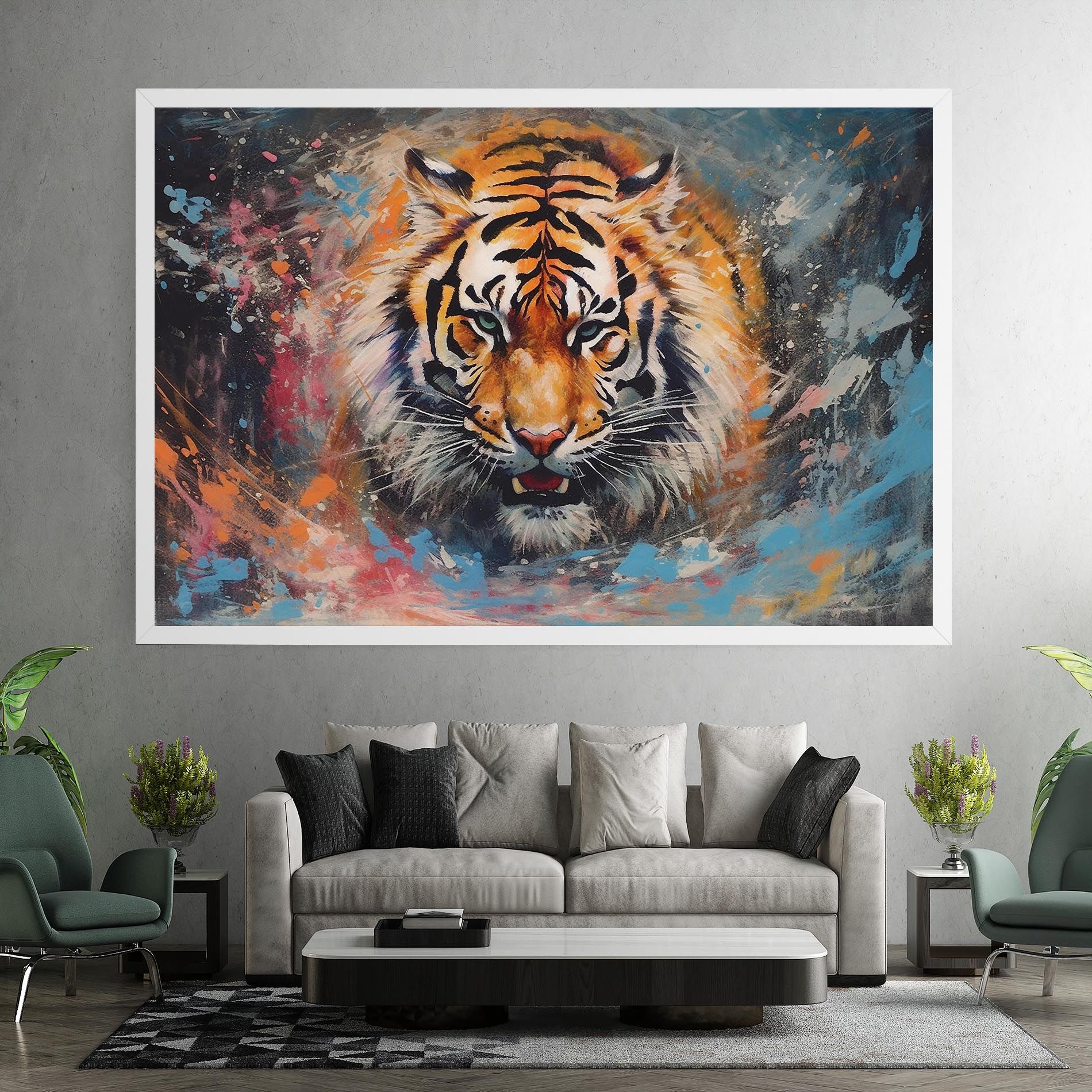 Orange Tiger Painting mockup 7