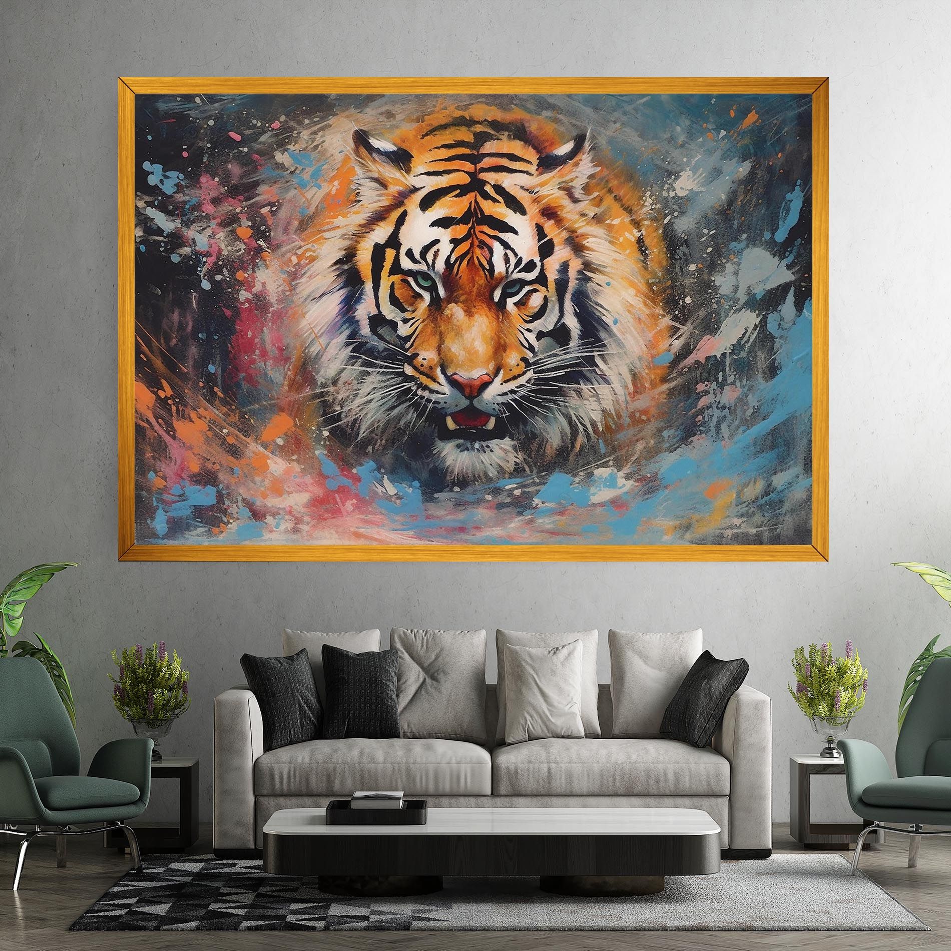 Orange Tiger Painting mockup 7