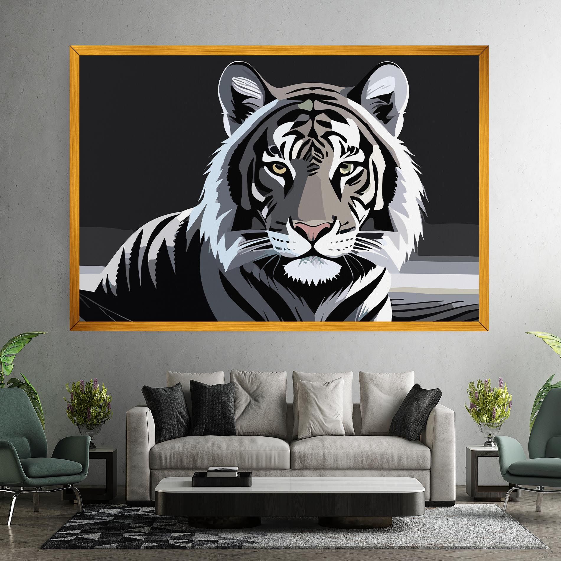 White Grey Tiger mockup 7