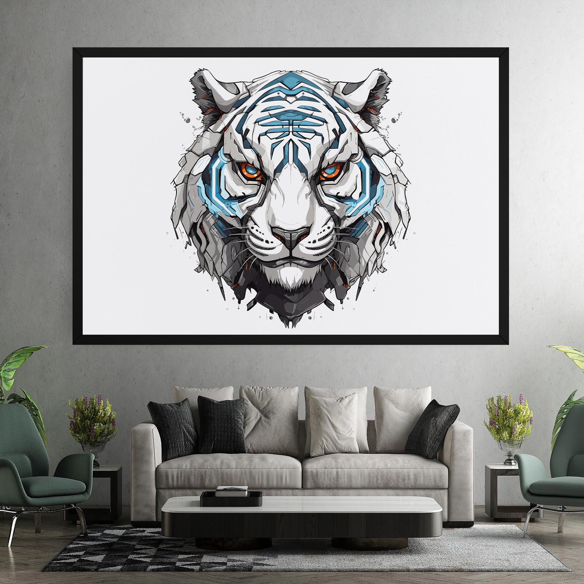 Картина на платно Cyborg Tiger mockup 7