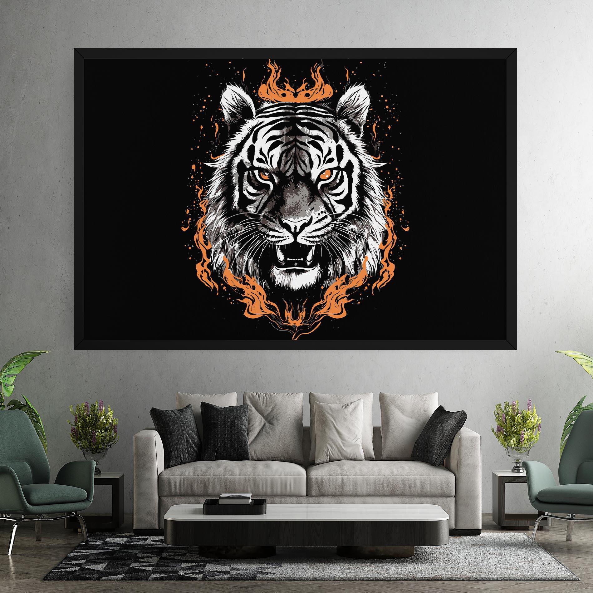 Картина на платно Fire Tiger mockup 7