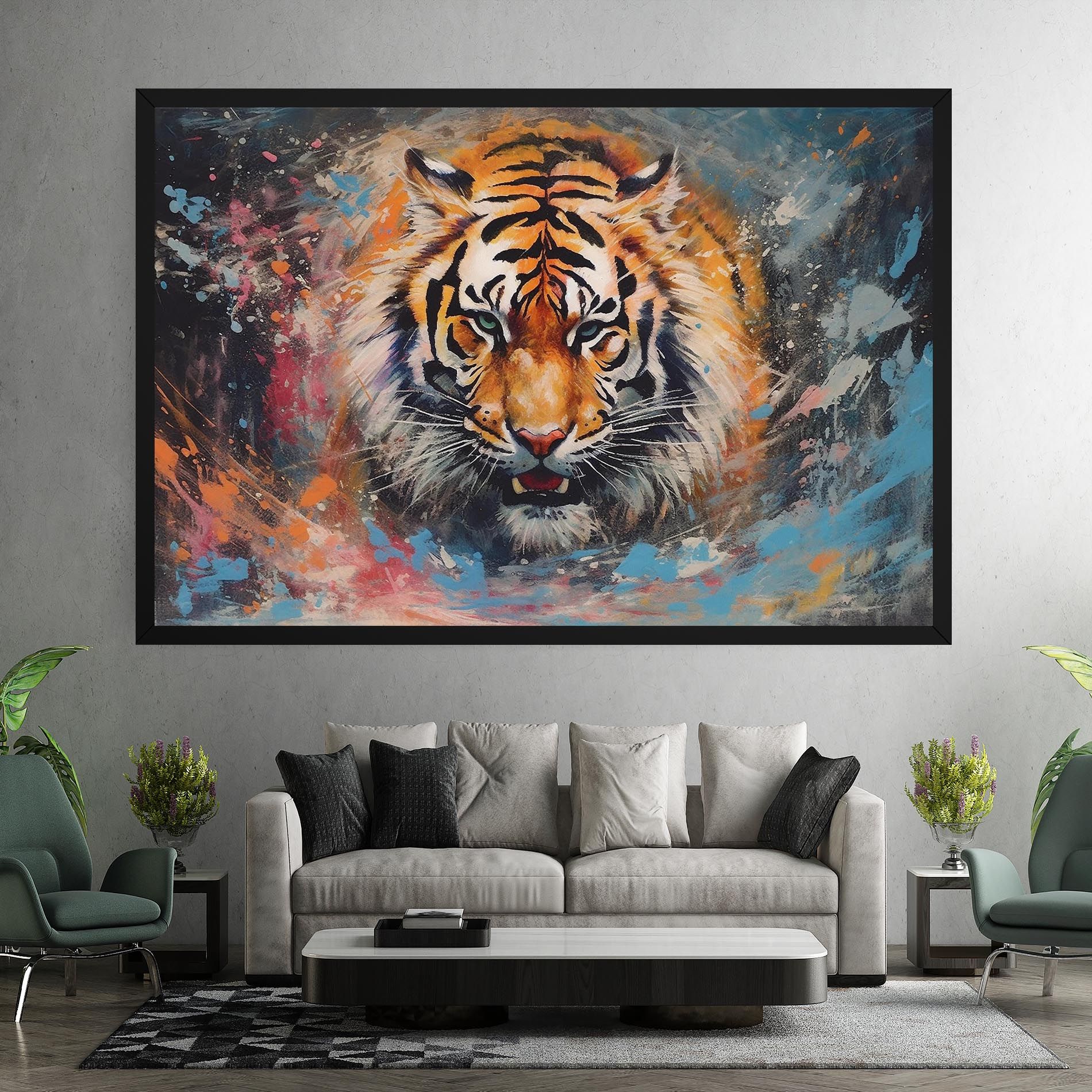 Orange Tiger Painting mockup 7