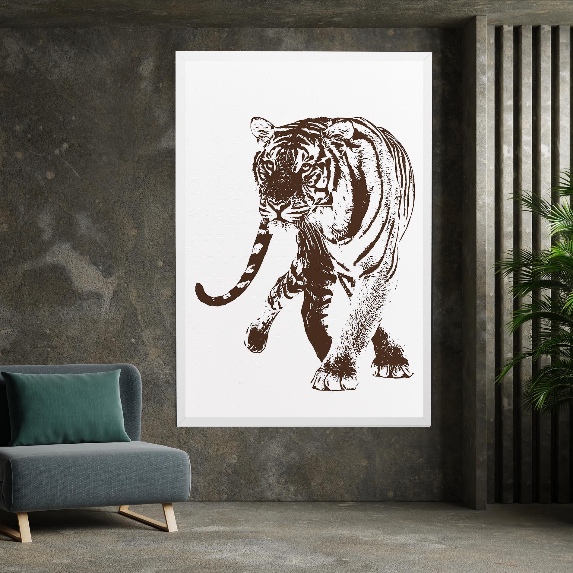 Картина на платно Brown Line Tiger mockup 7