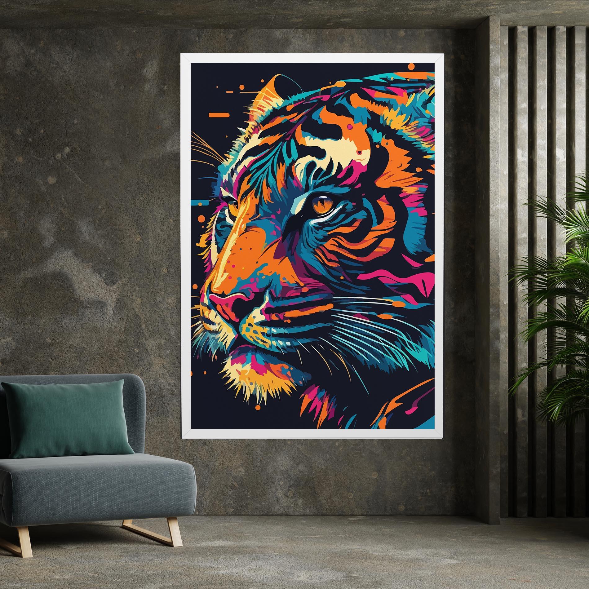 Картина на платно Colorful Tiger mockup 7