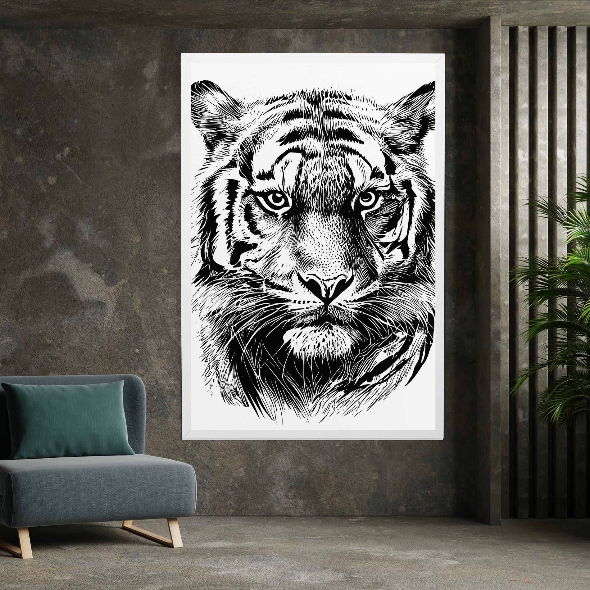 Картина на платно Pretty Tiger Head mockup 7
