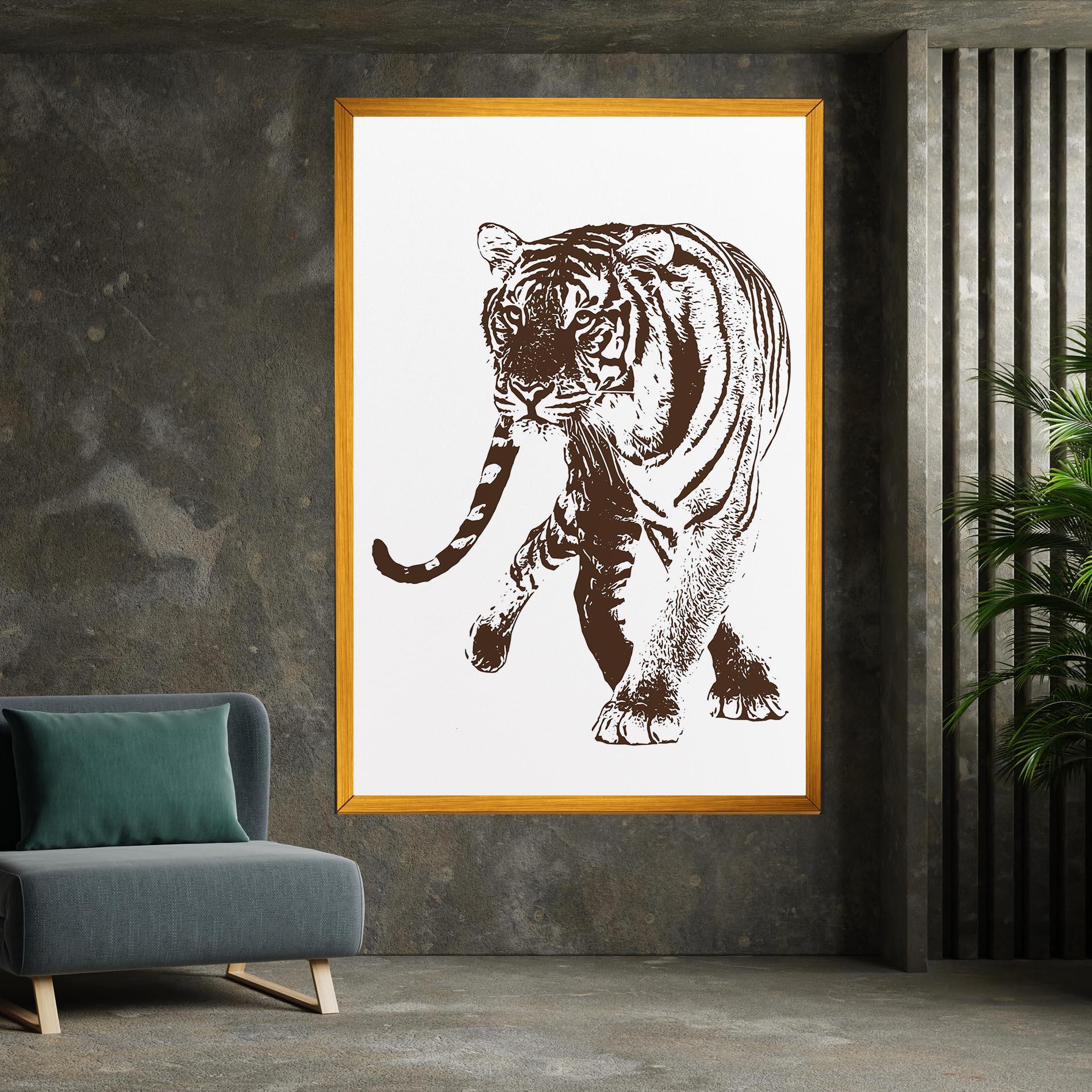 Картина на платно Brown Line Tiger mockup 7
