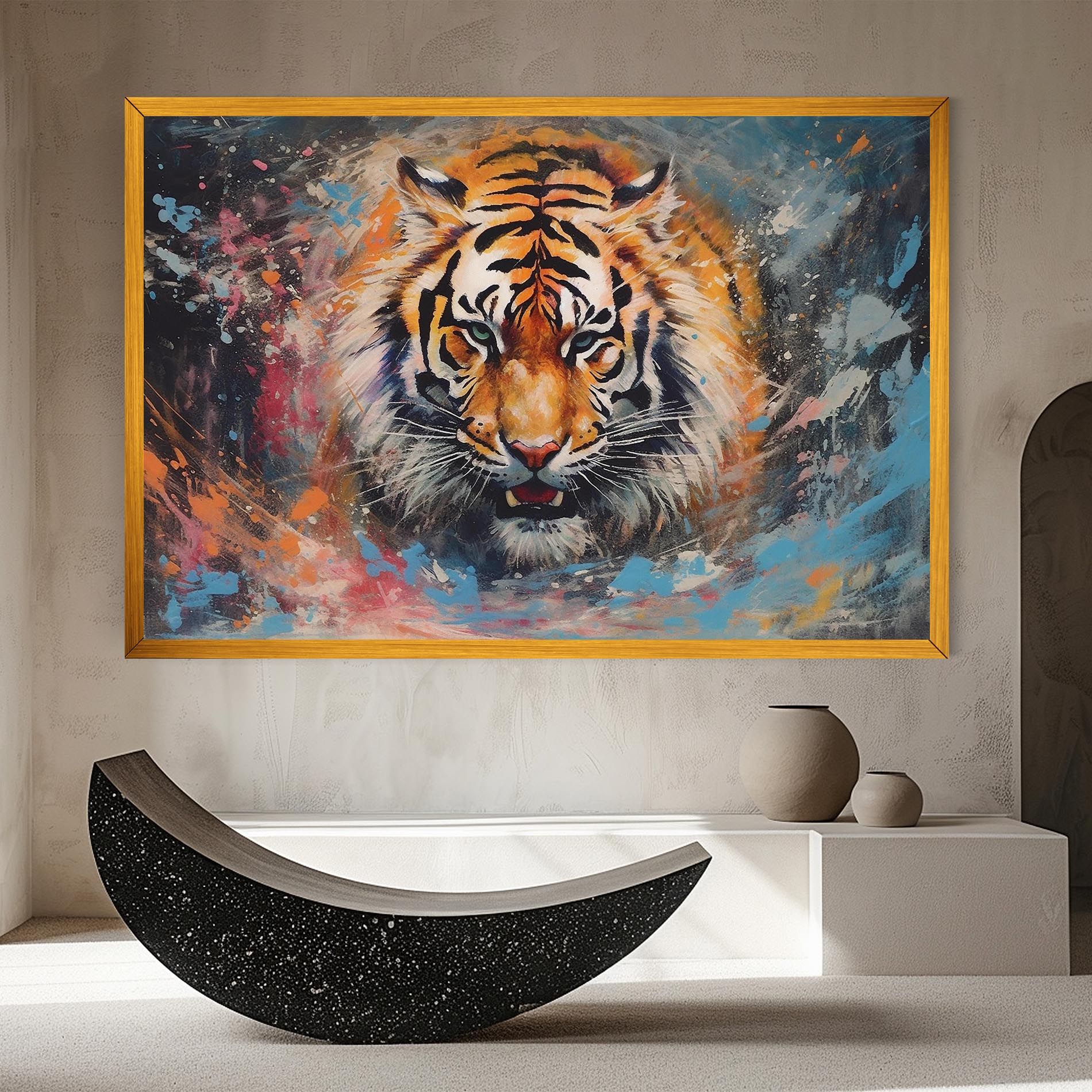 Orange Tiger Painting mockup 8