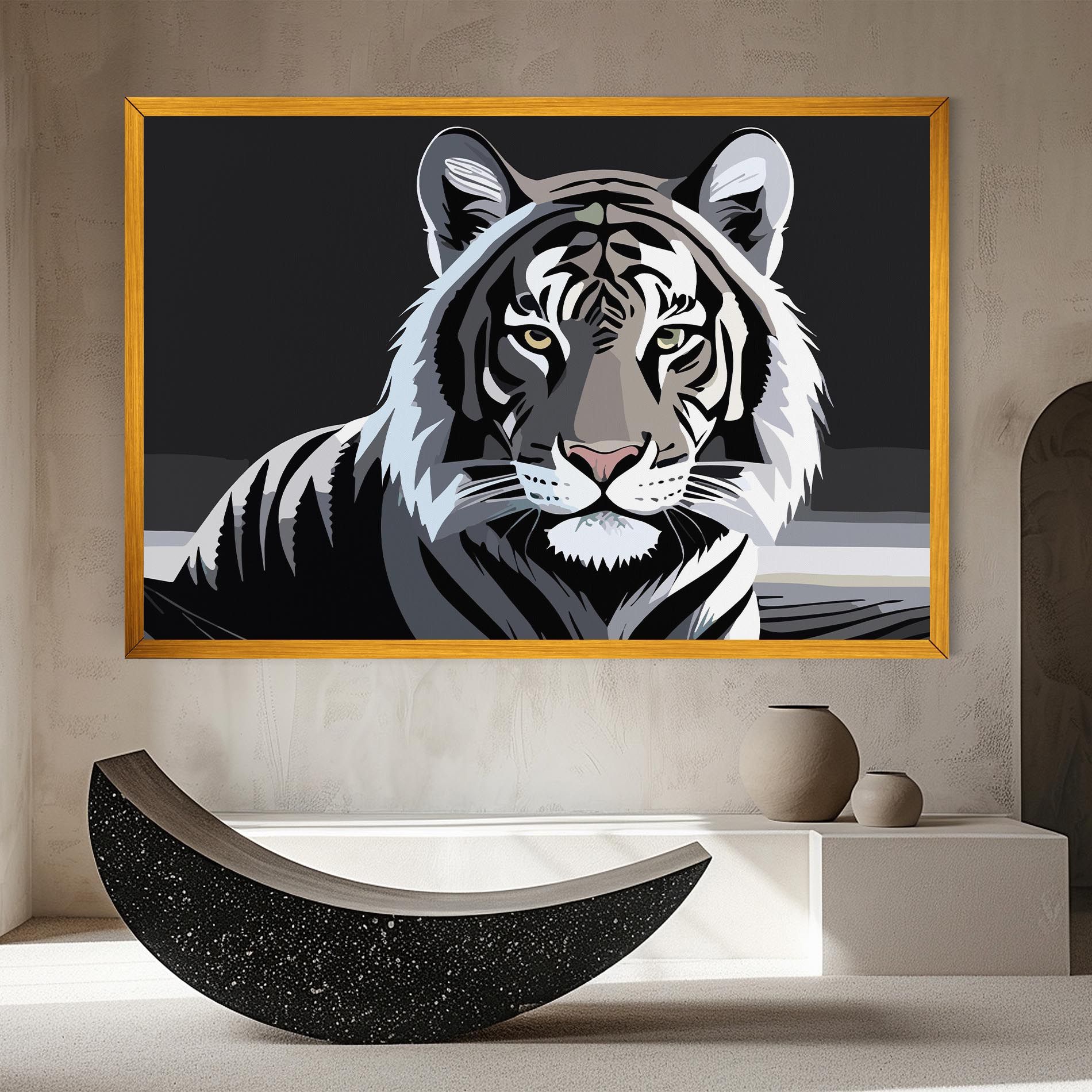 White Grey Tiger mockup 8