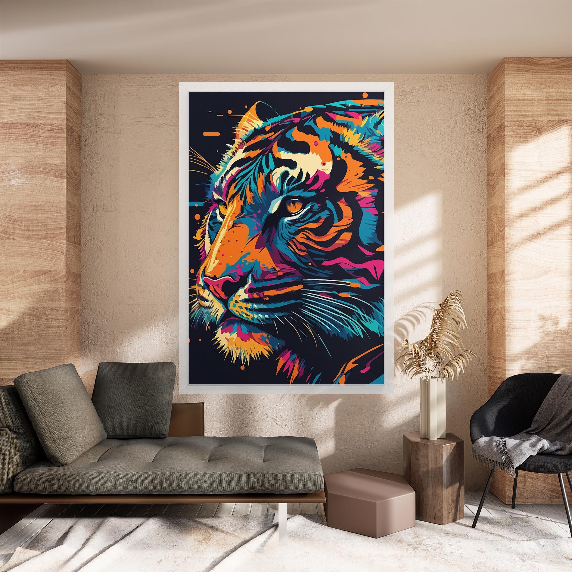 Картина на платно Colorful Tiger mockup 8