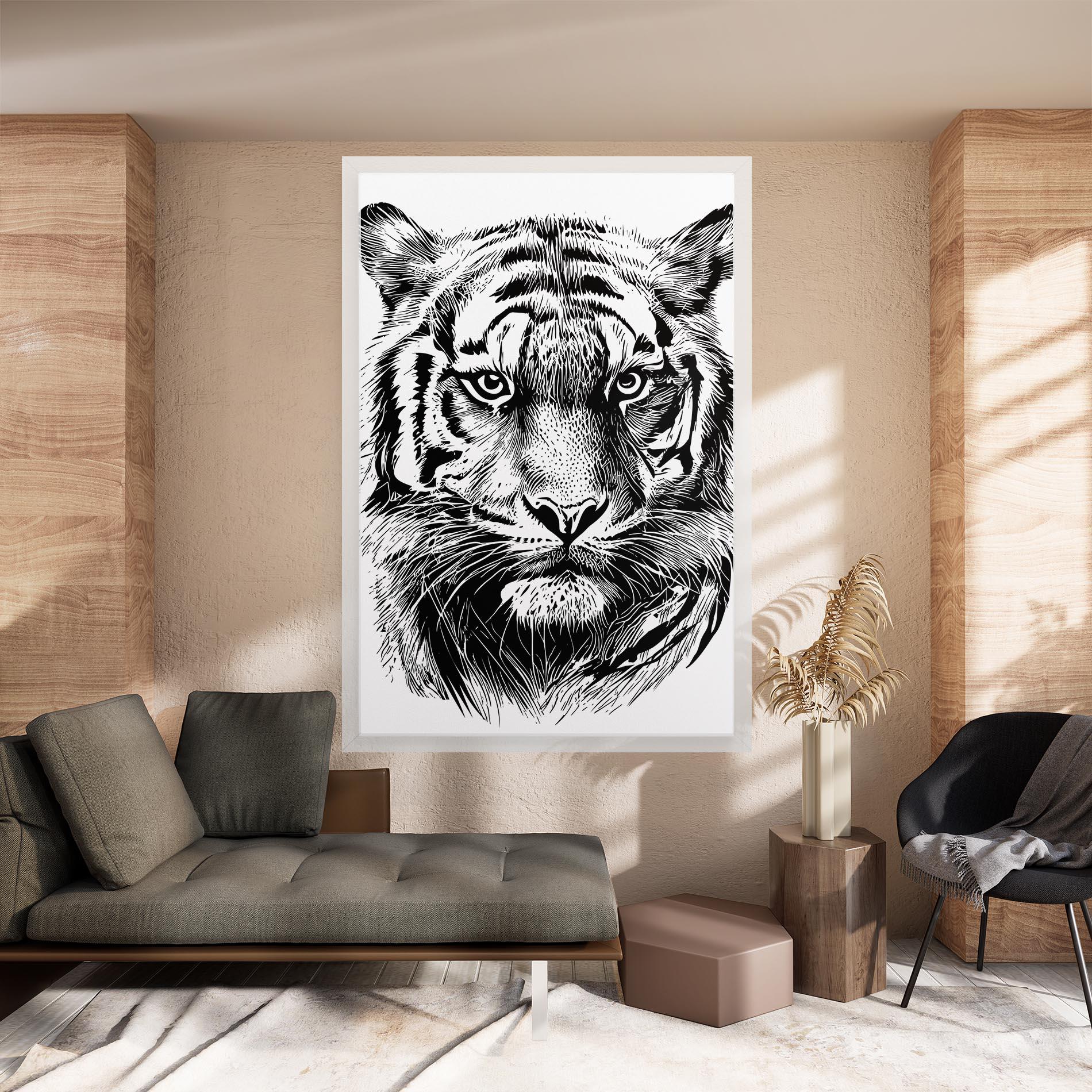 Картина на платно Pretty Tiger Head mockup 8