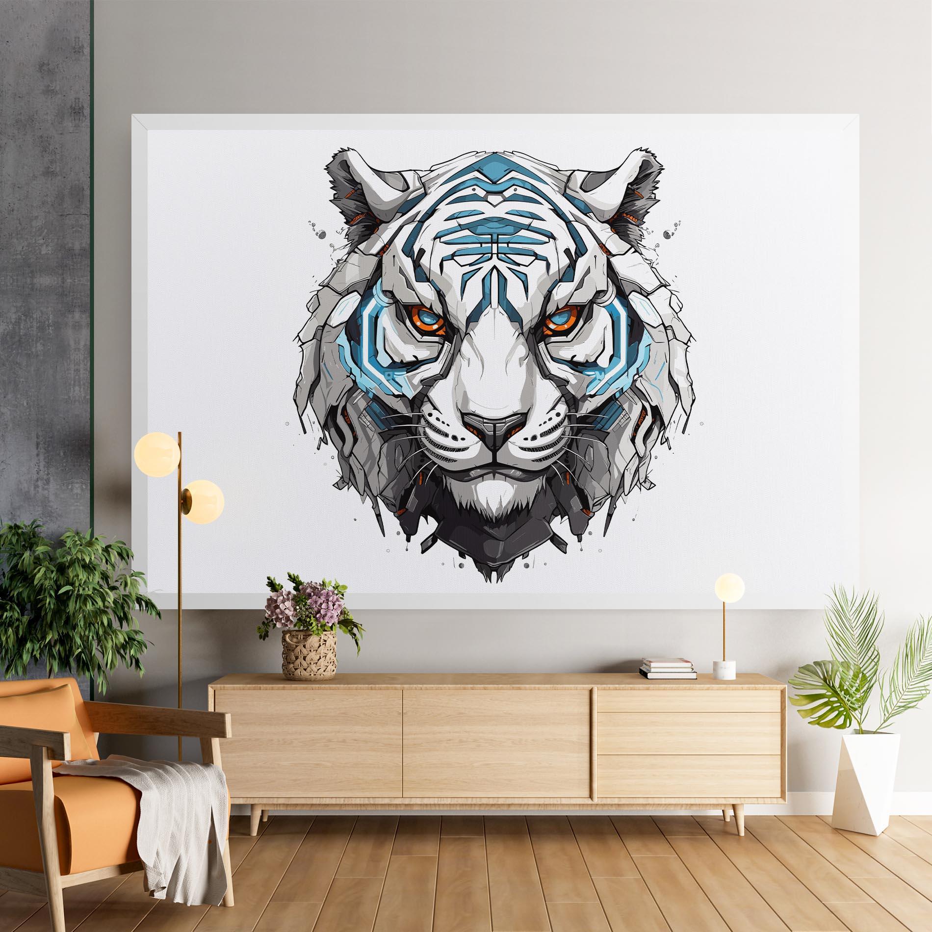 Картина на платно Cyborg Tiger mockup 9