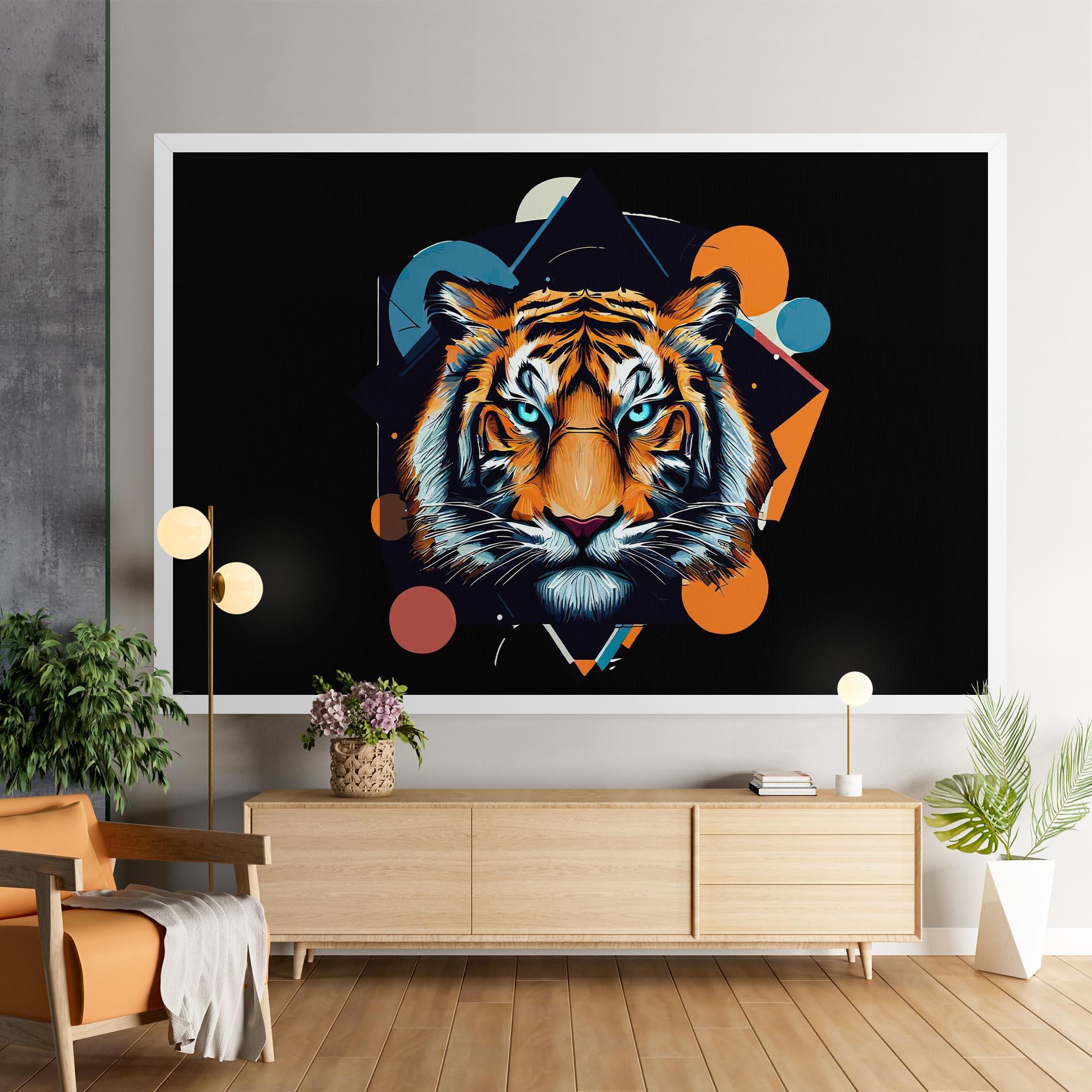 Картина на платно Geometric Tiger mockup 9