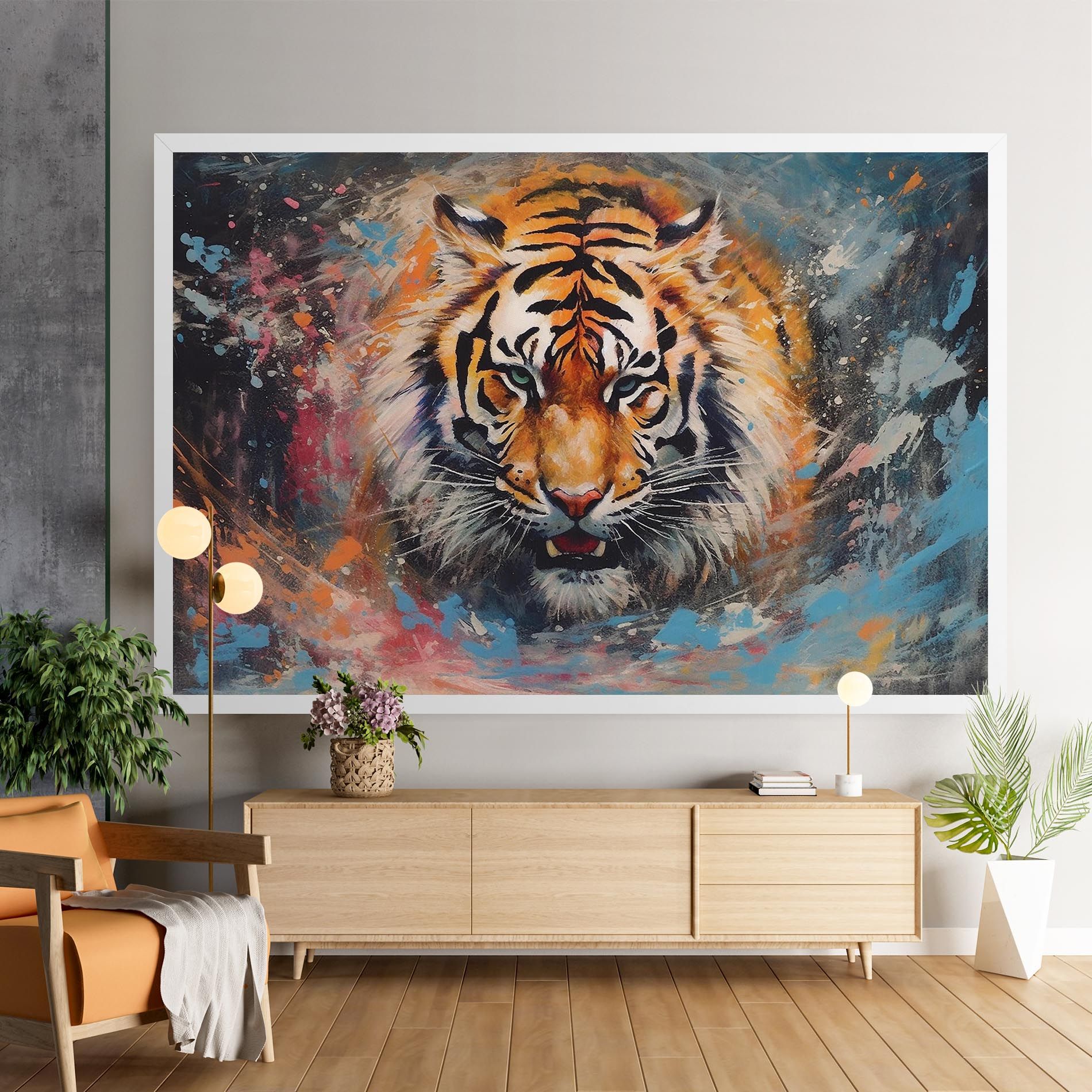 Orange Tiger Painting mockup 9