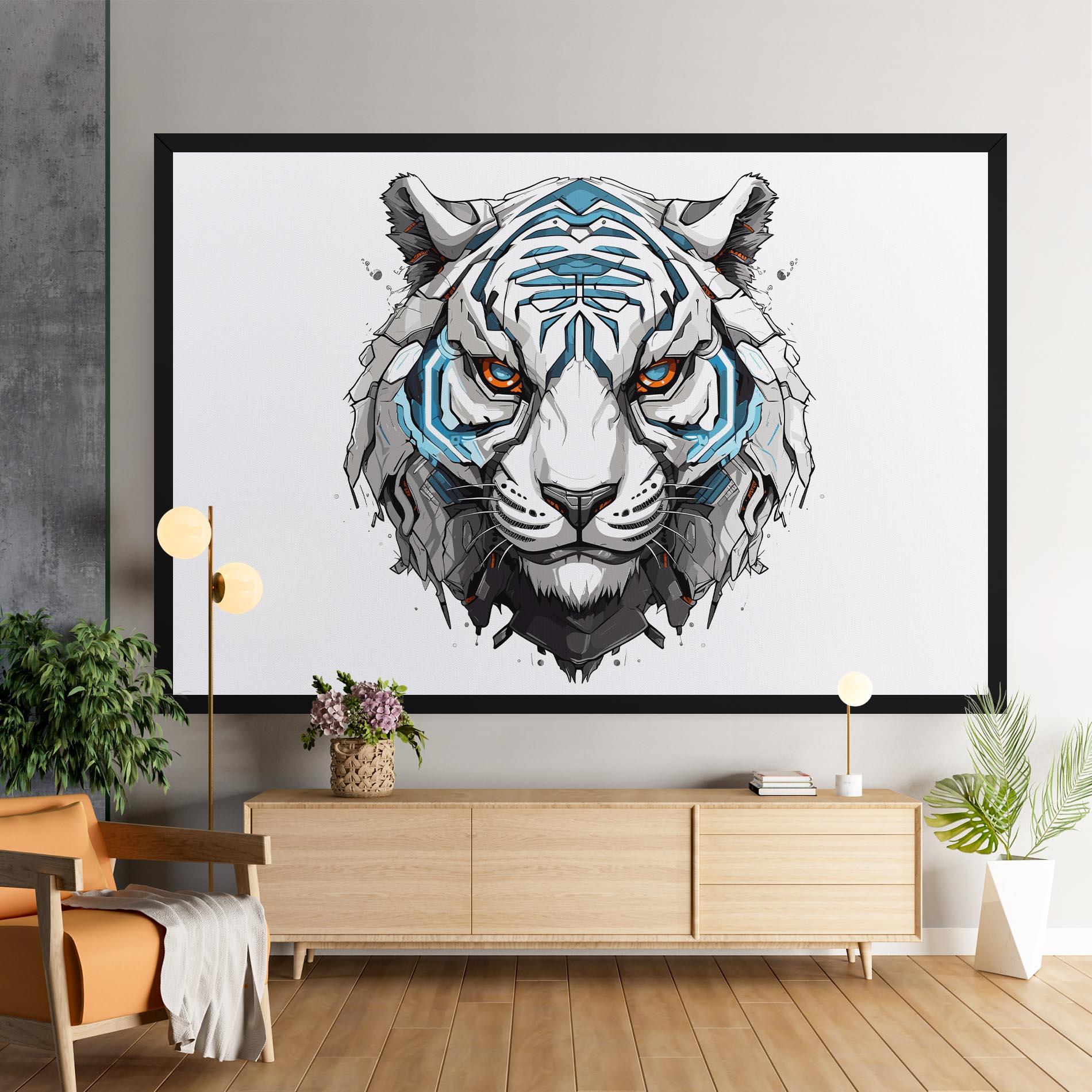 Картина на платно Cyborg Tiger mockup 9