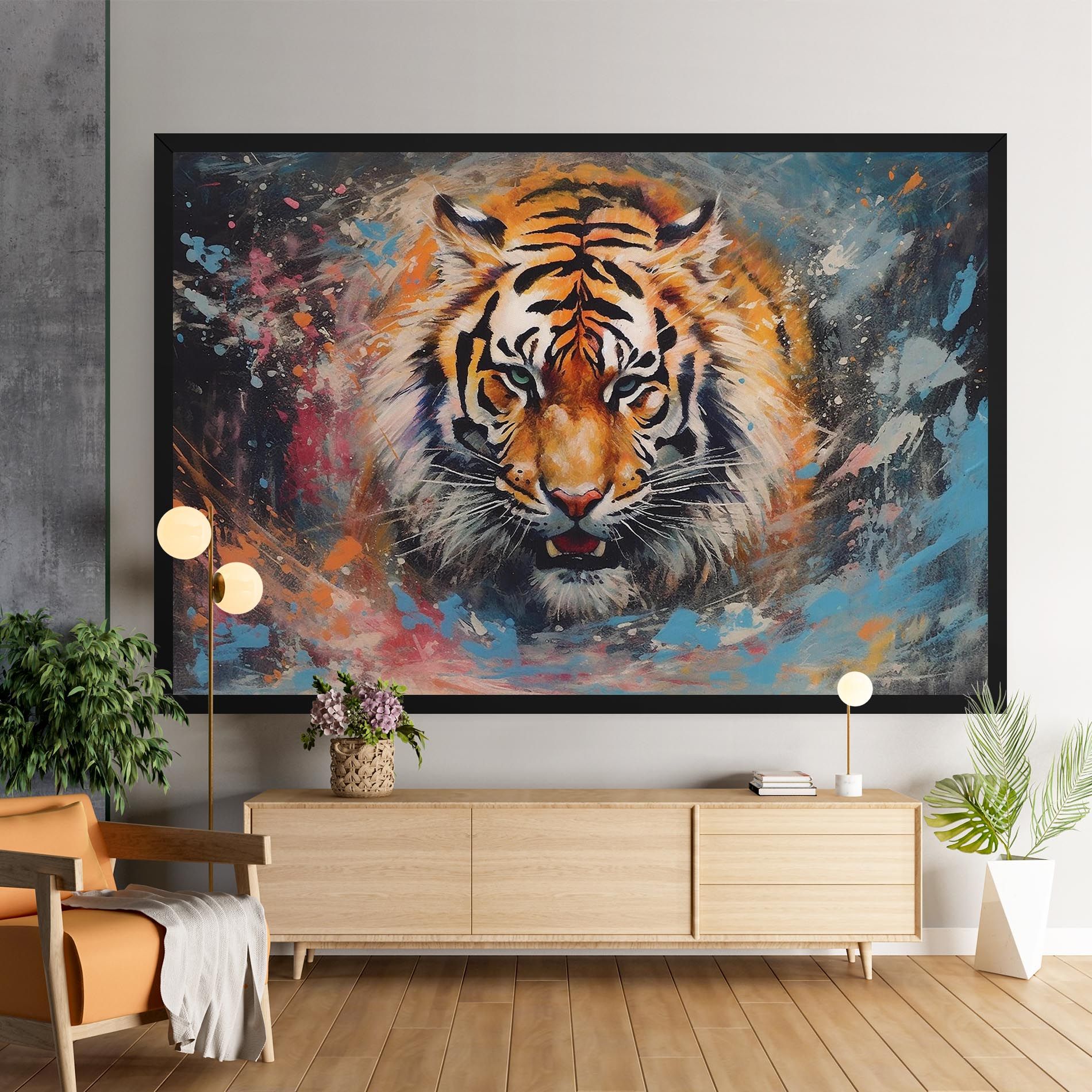 Orange Tiger Painting mockup 9