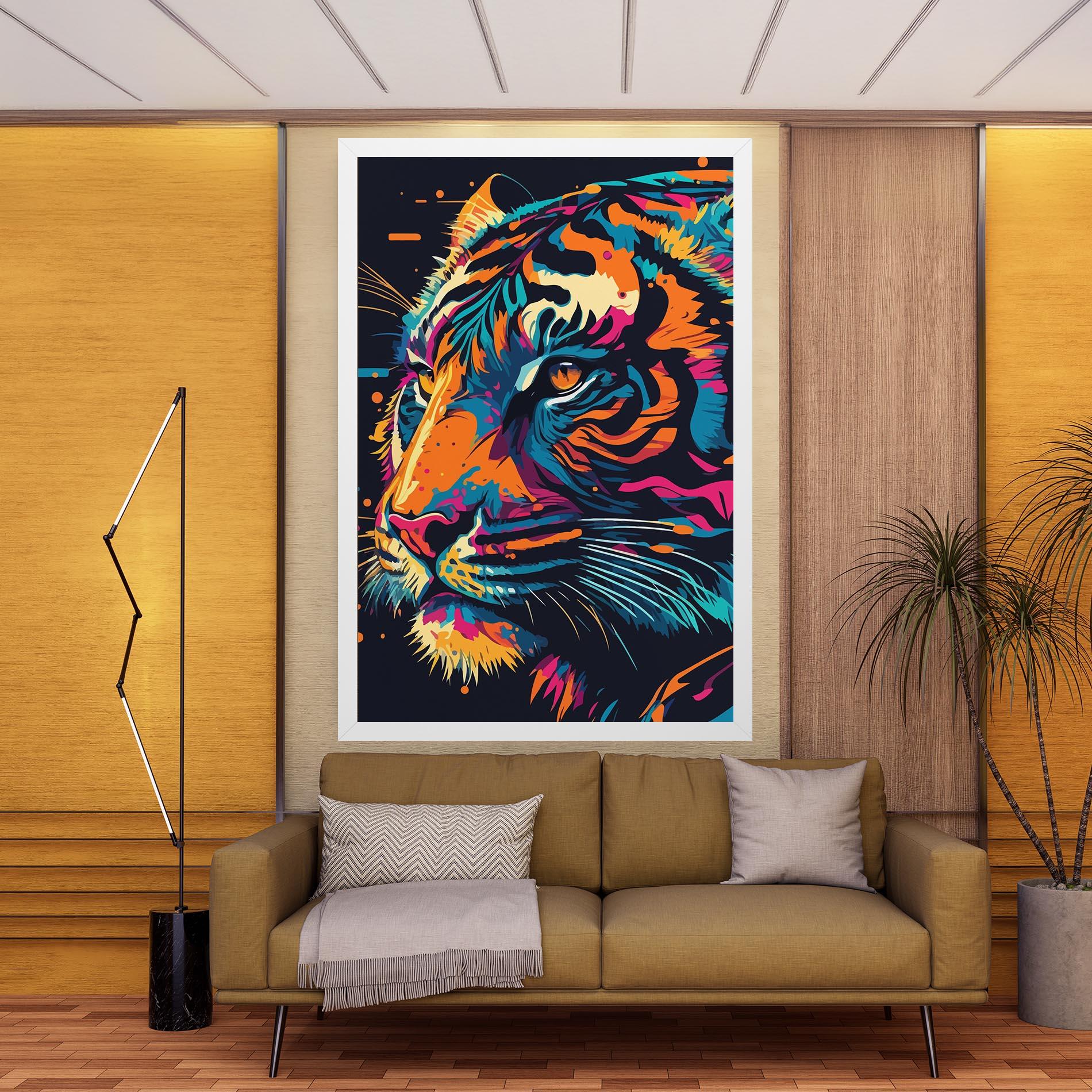 Картина на платно Colorful Tiger mockup 9