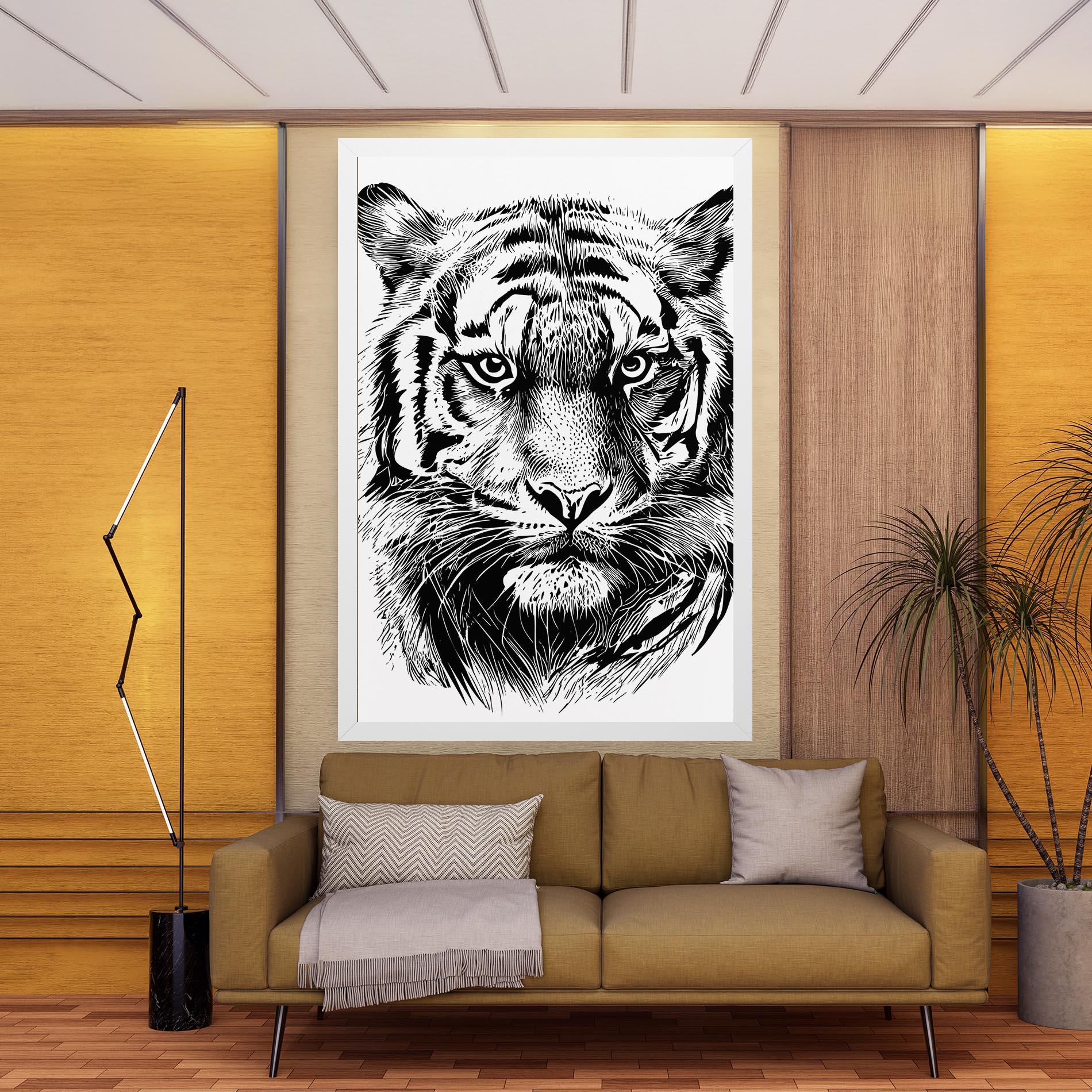 Картина на платно Pretty Tiger Head mockup 9