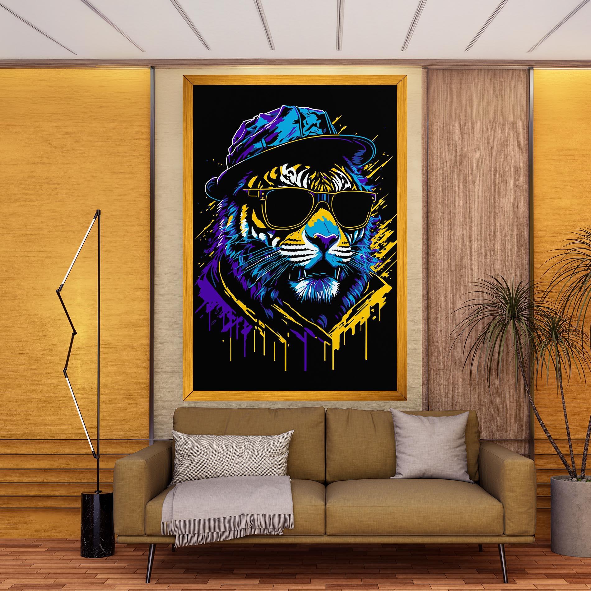 Картина на платно Glasses Tiger mockup 9