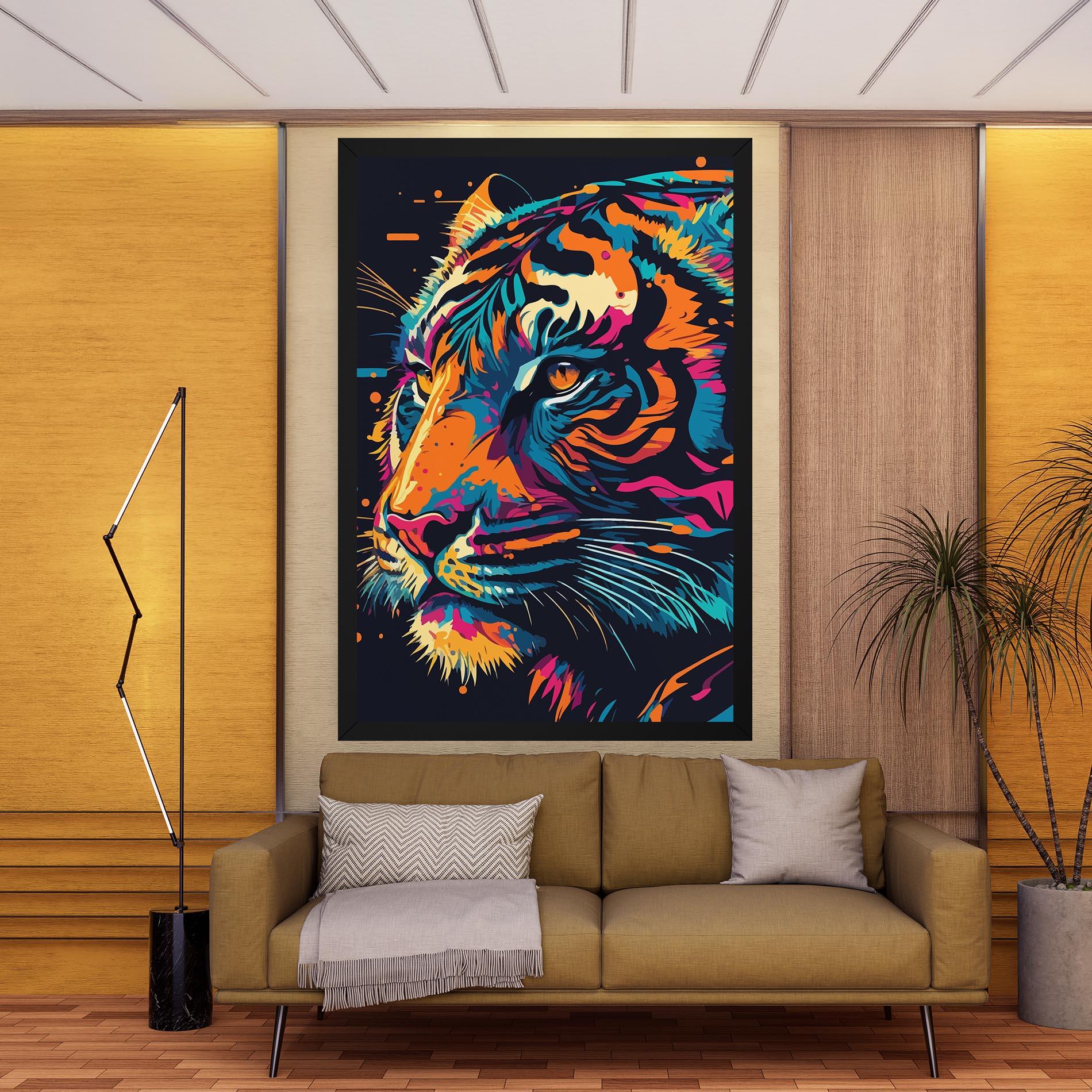 Картина на платно Colorful Tiger mockup 9