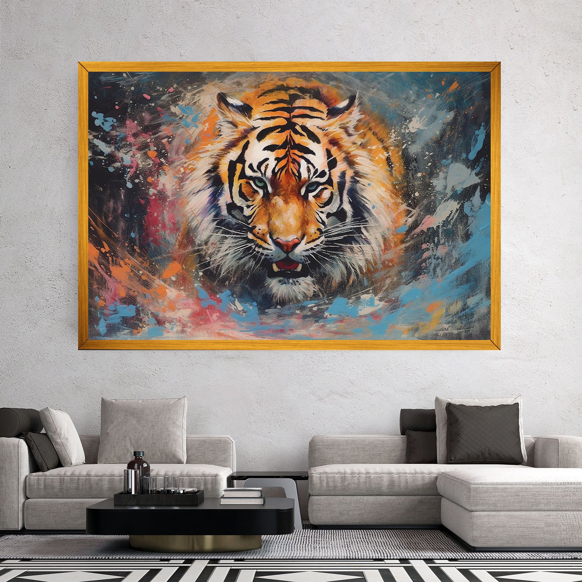 Orange Tiger Painting mockup 2