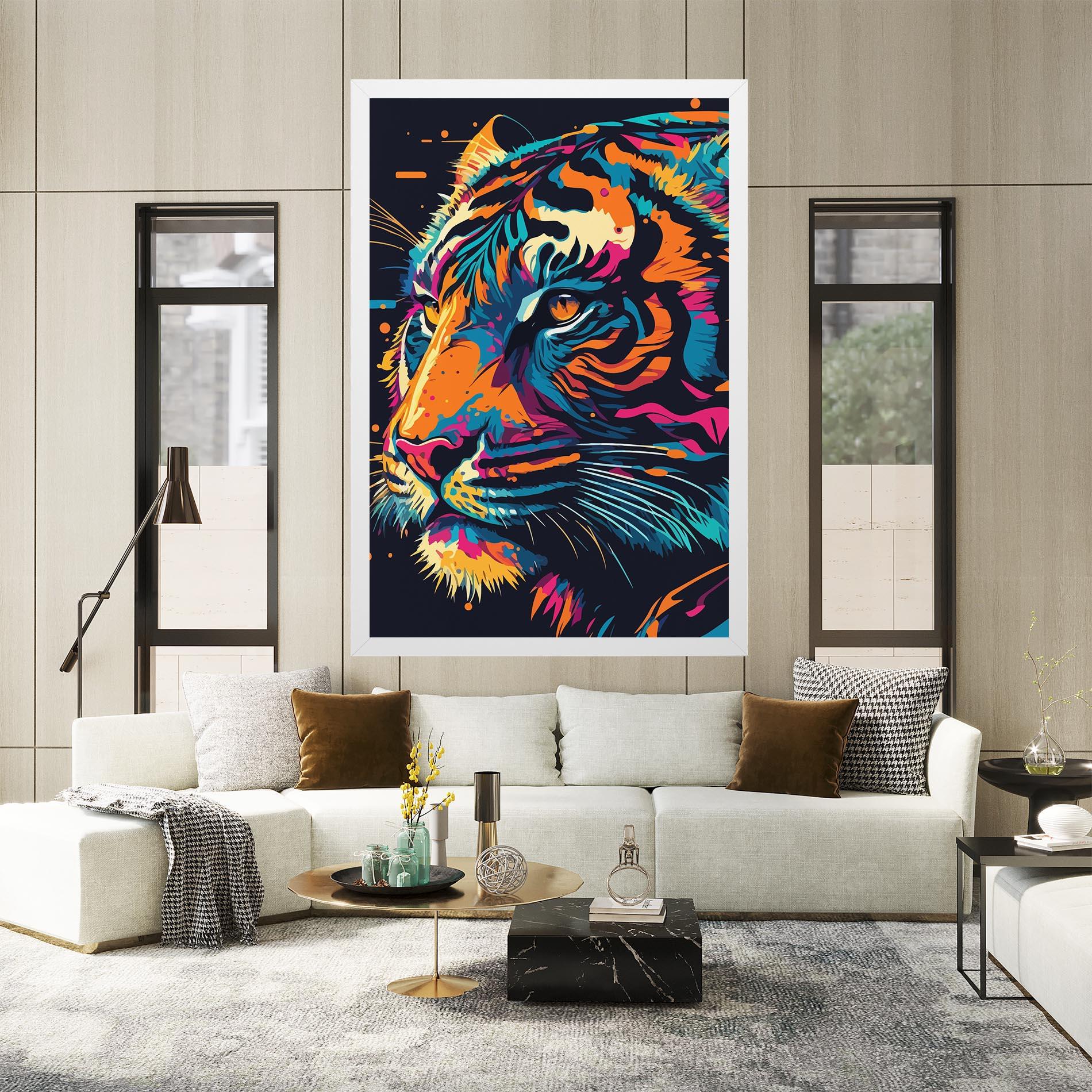 Картина на платно Colorful Tiger mockup 2