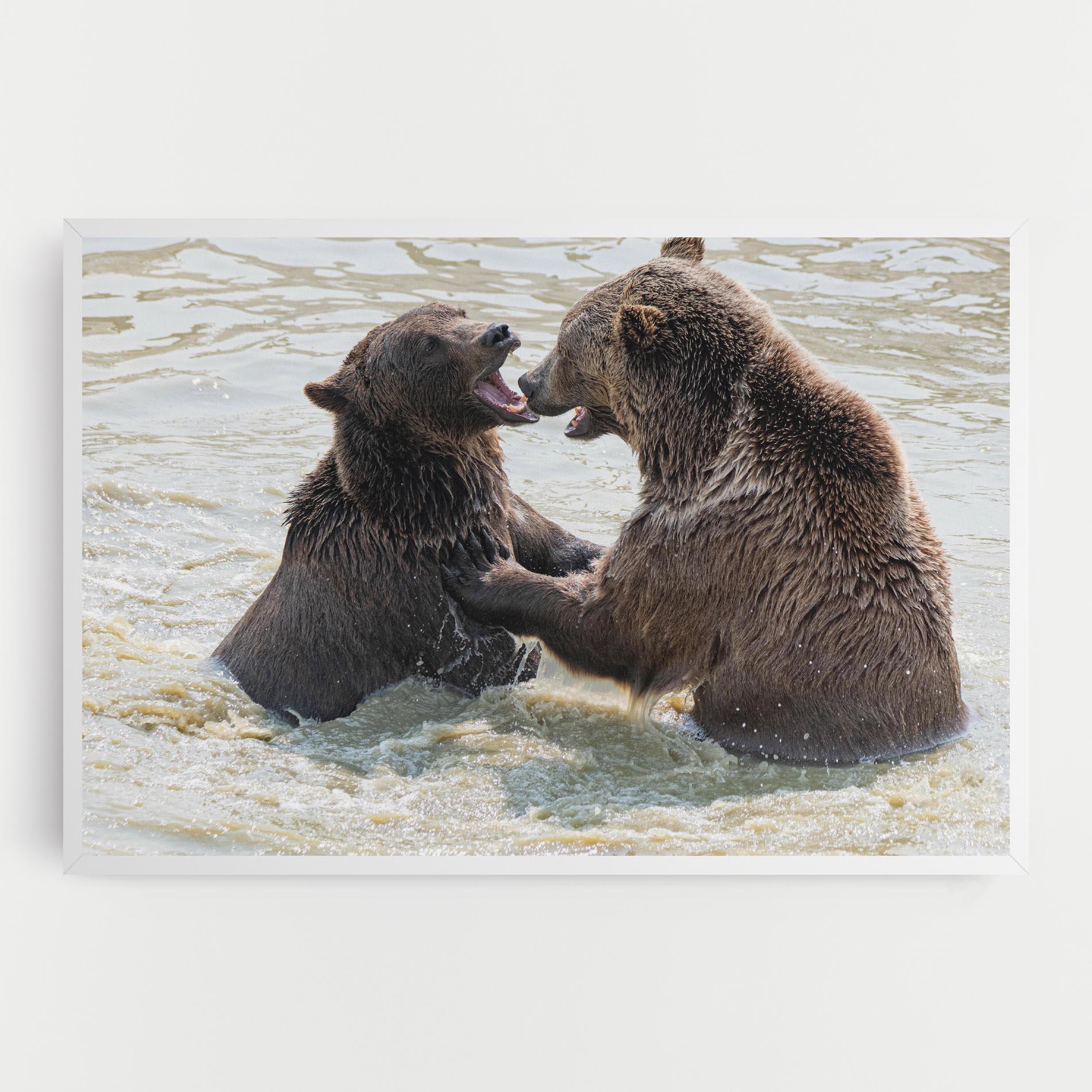 Картина на платно Bears Fighting mockup 0