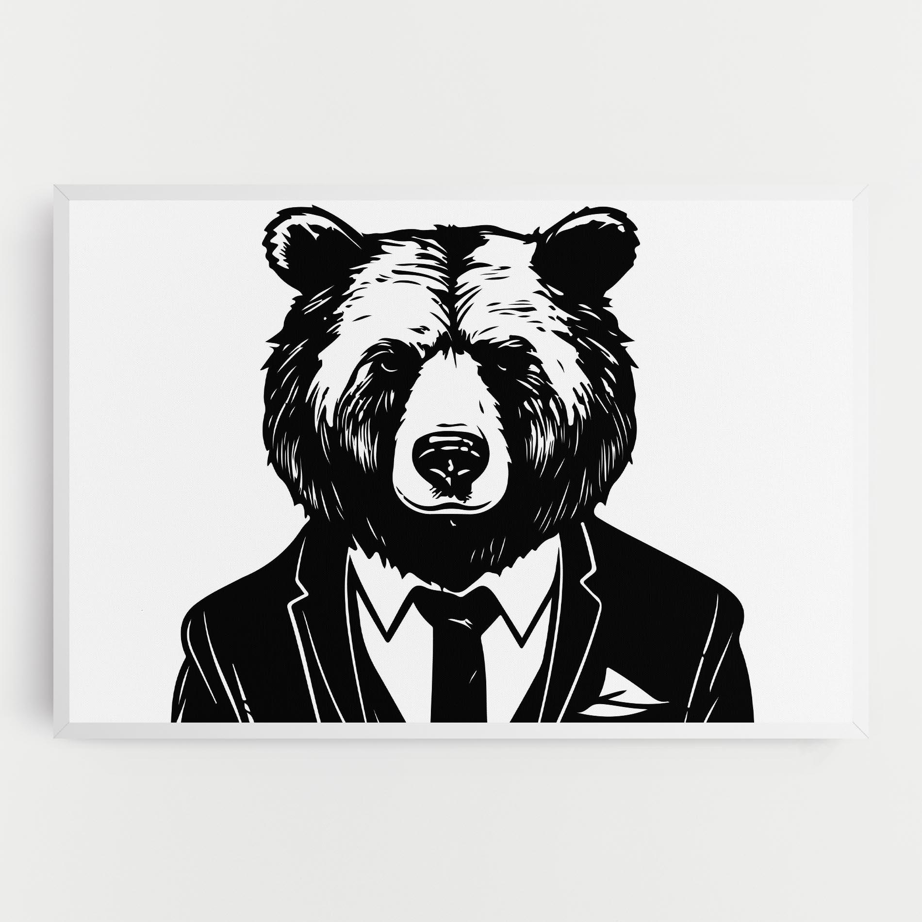 Картина на платно Business Bear mockup 0