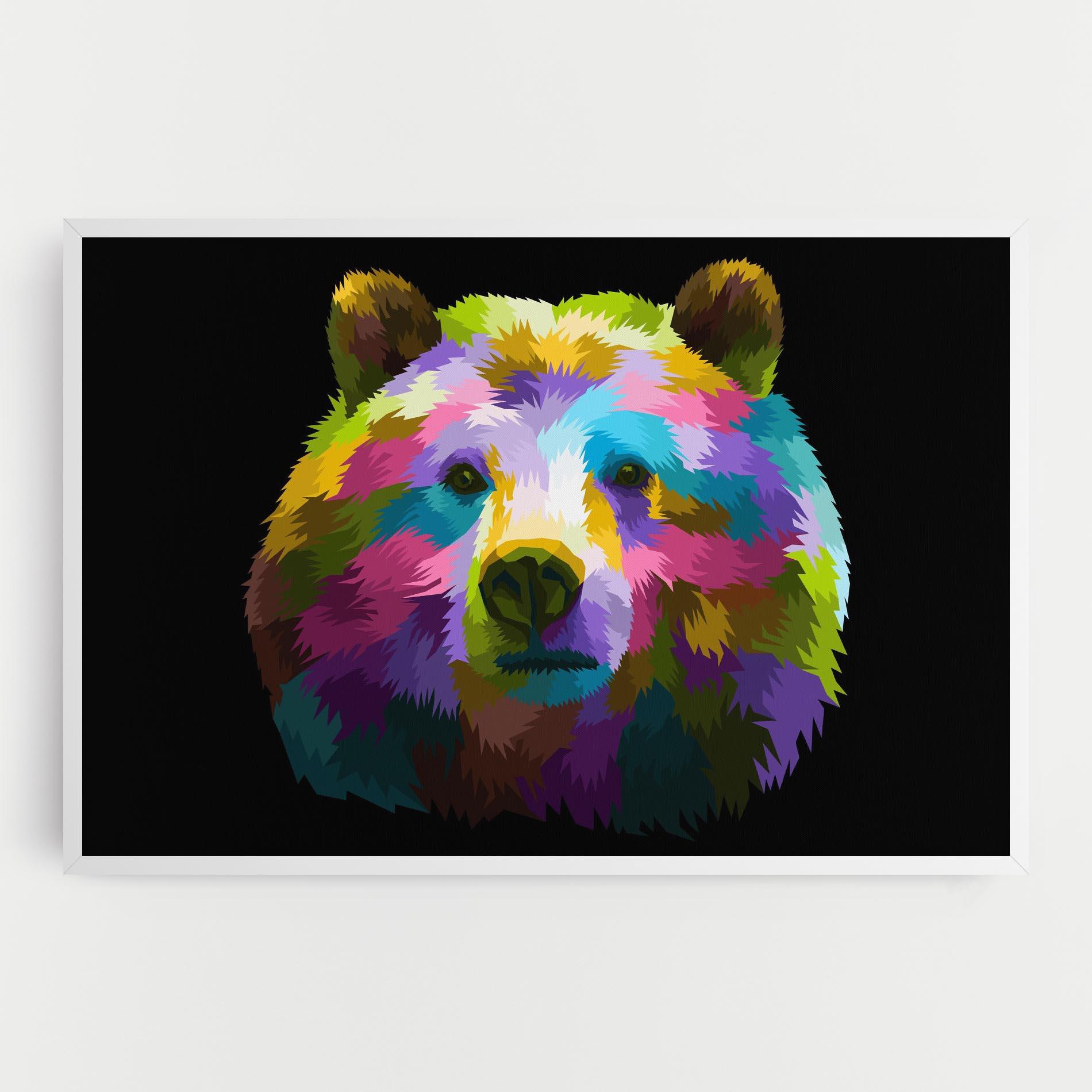 Картина на платно Colorful Bear Head mockup 0