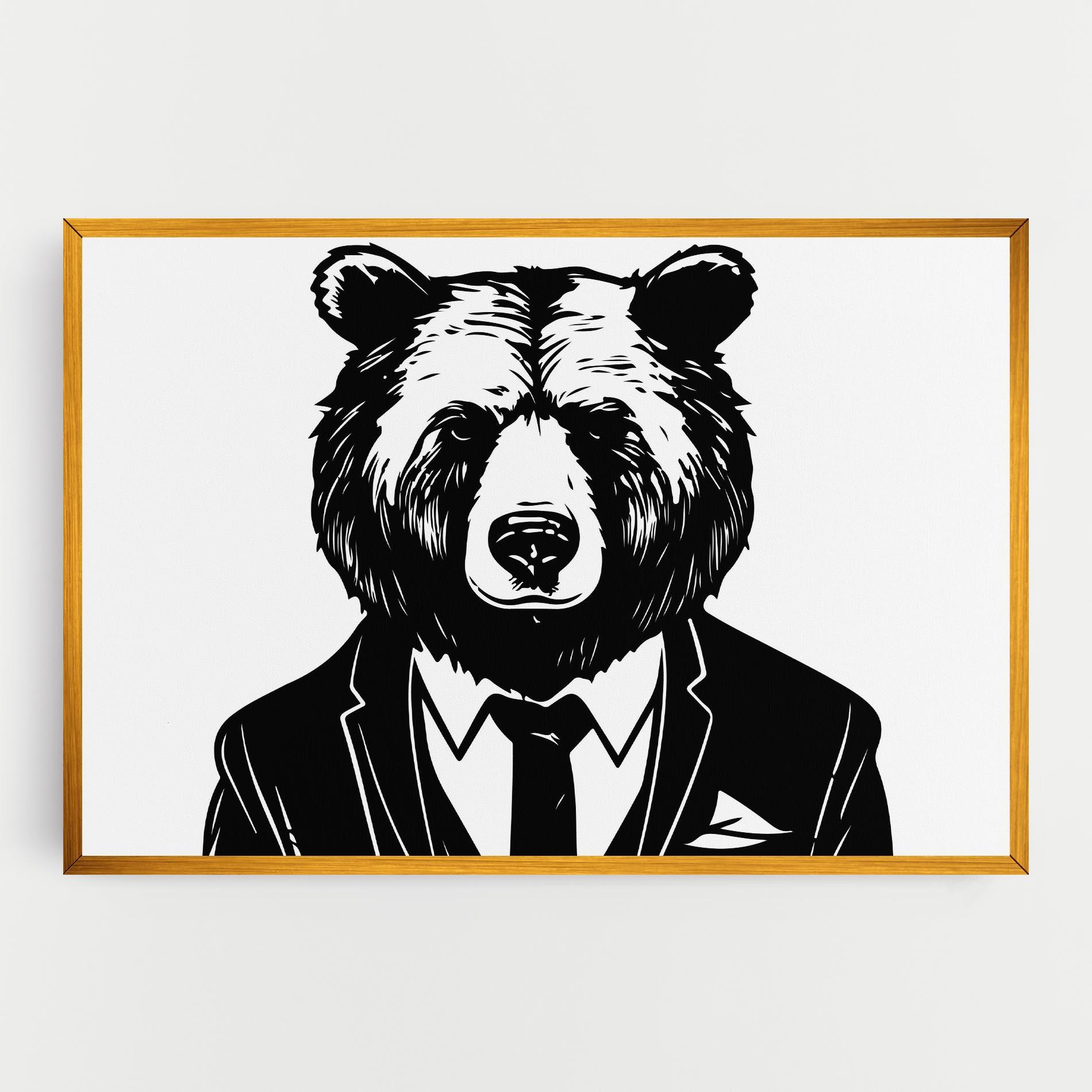 Картина на платно Business Bear mockup 0