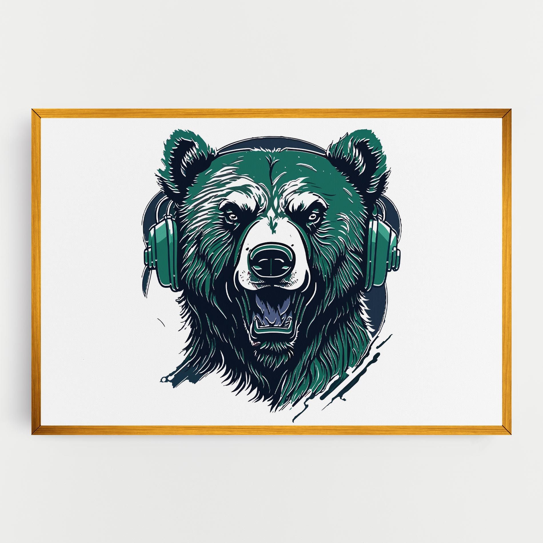 Green Music Bear mockup 0