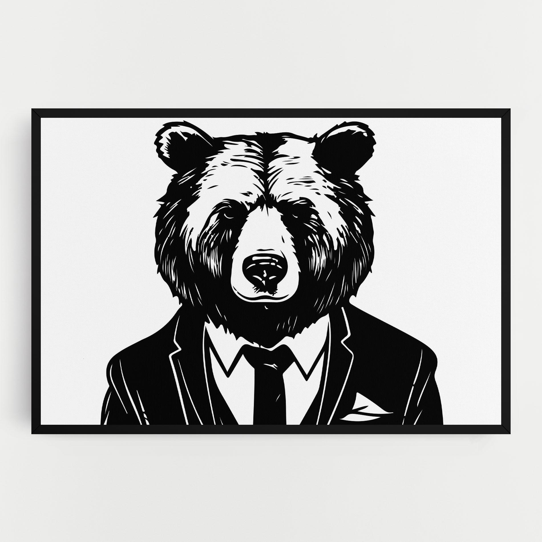 Картина на платно Business Bear mockup 0