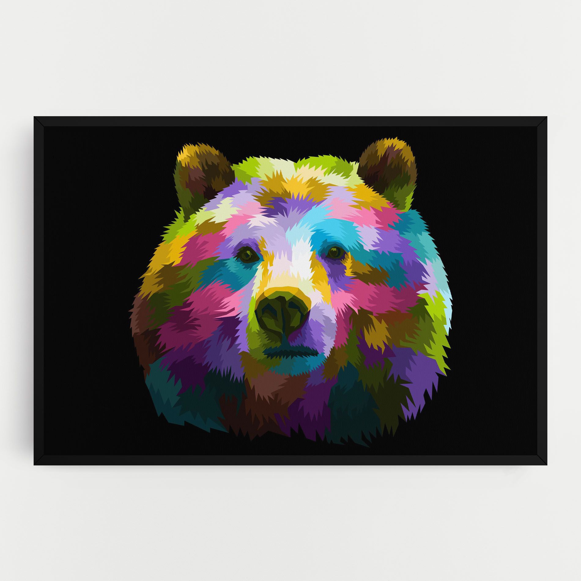 Colorful Bear Head mockup 0