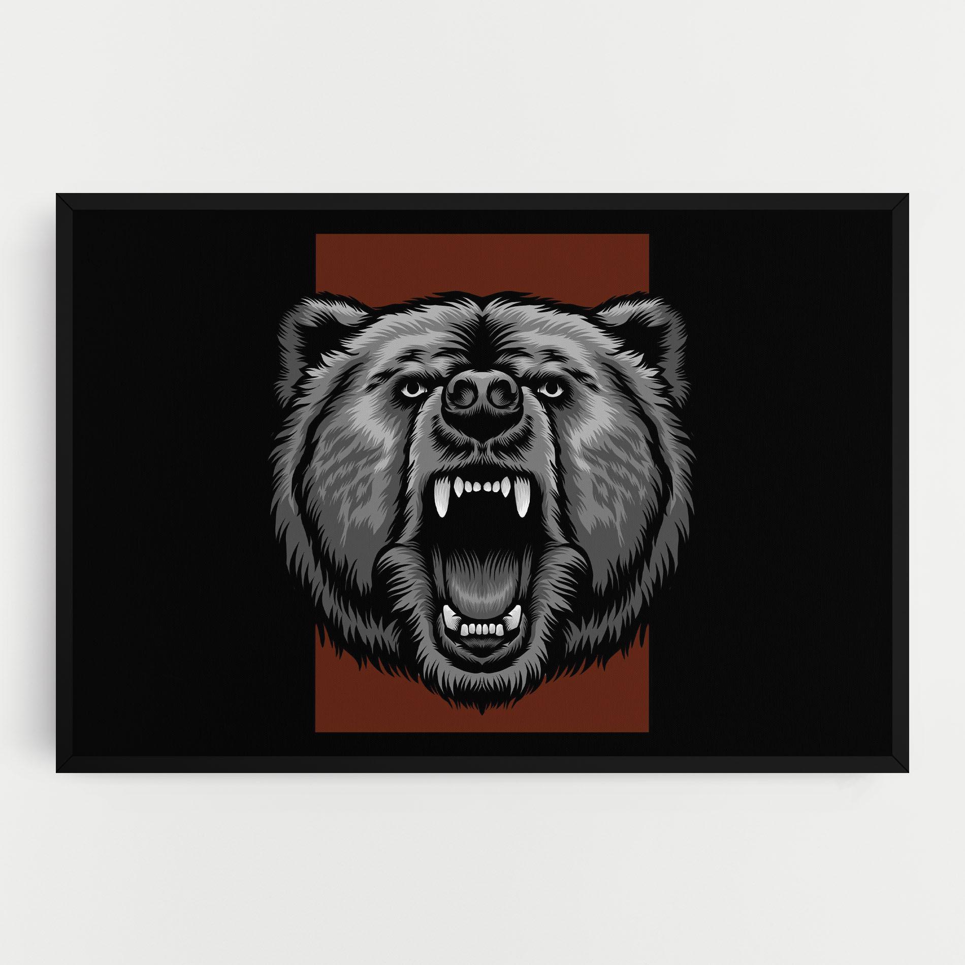 Картина на платно Grey Bear Head mockup 0