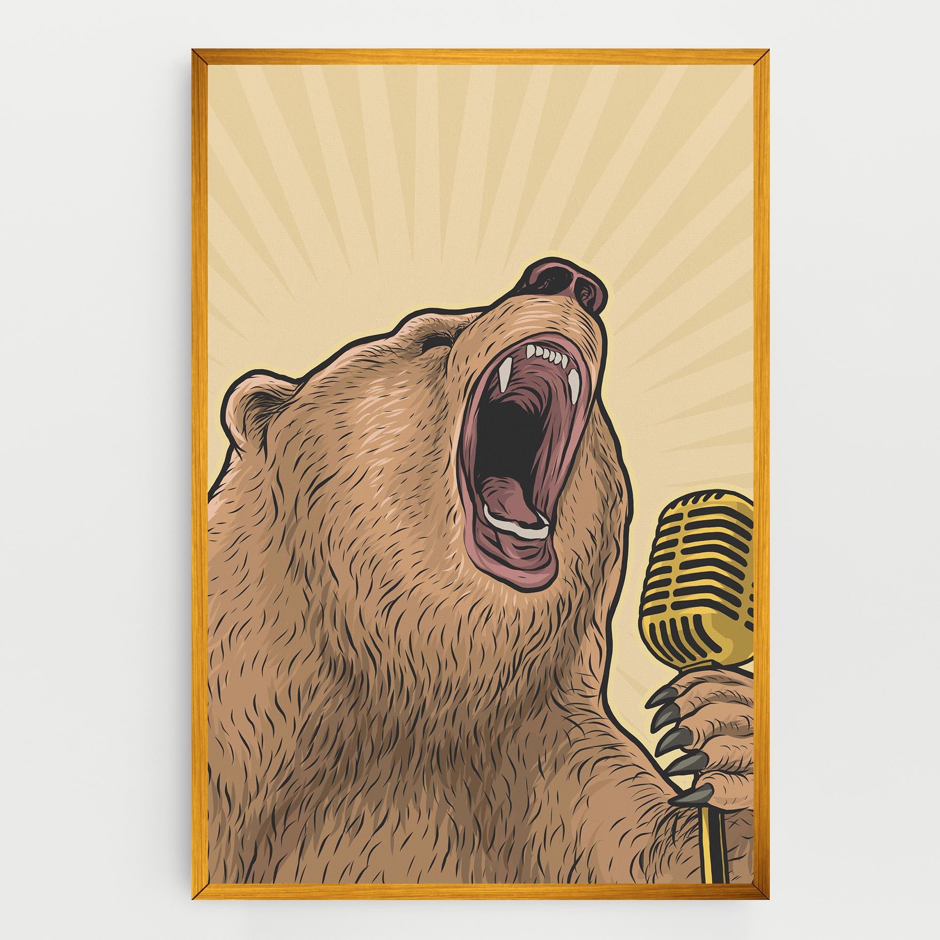Картина на платно Bear Singing mockup 0