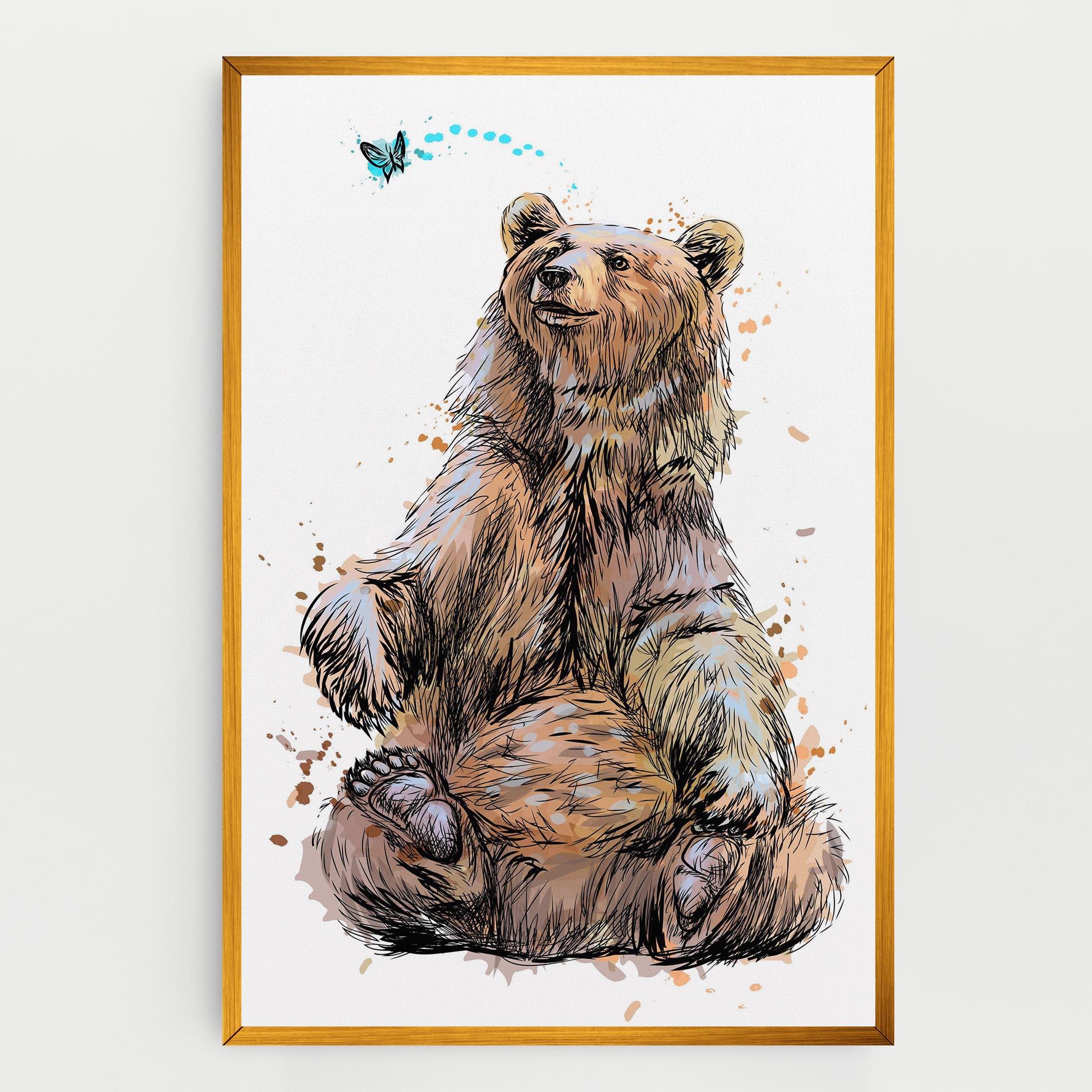 Картина на платно Butterfly Bear mockup 0