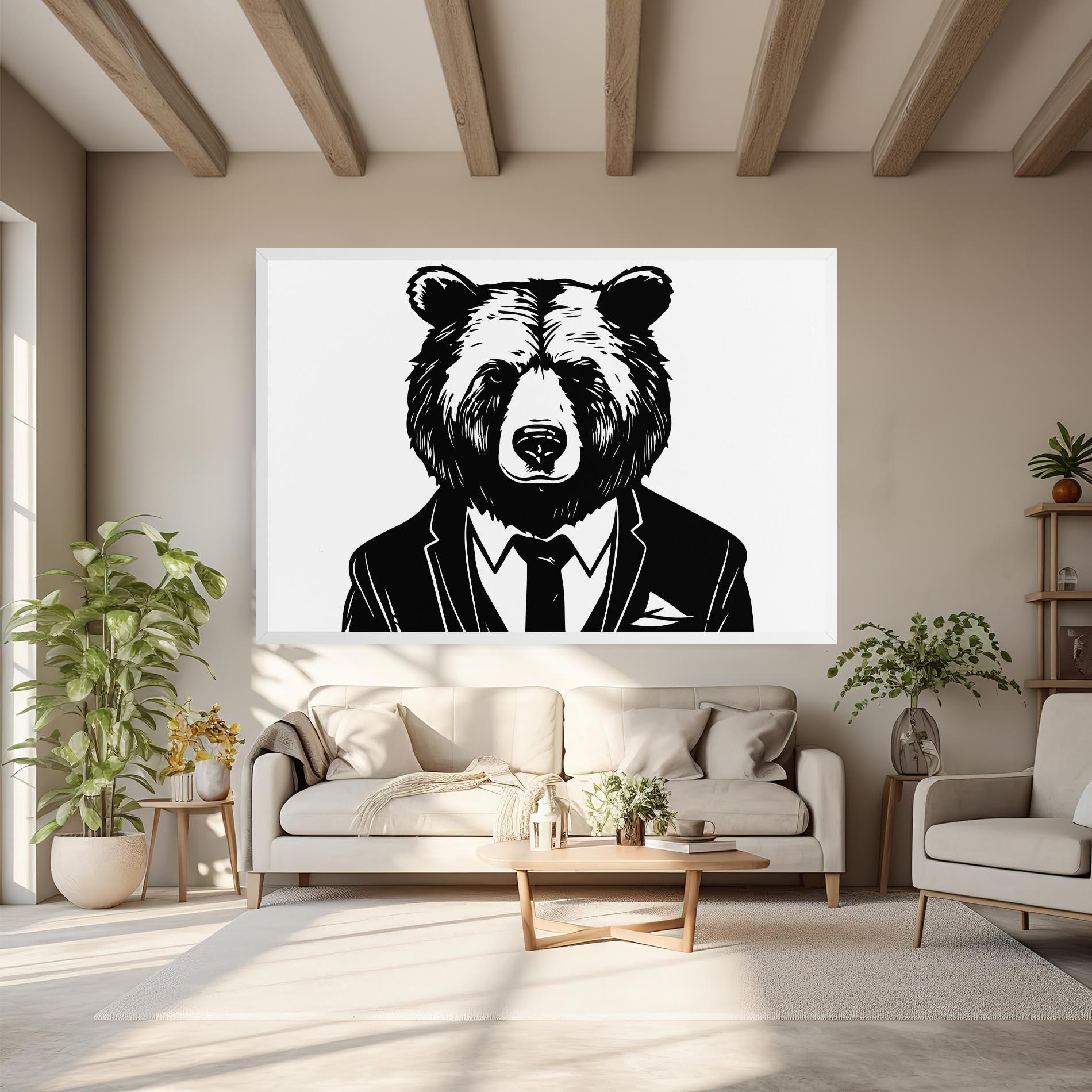 Картина на платно Business Bear mockup 6