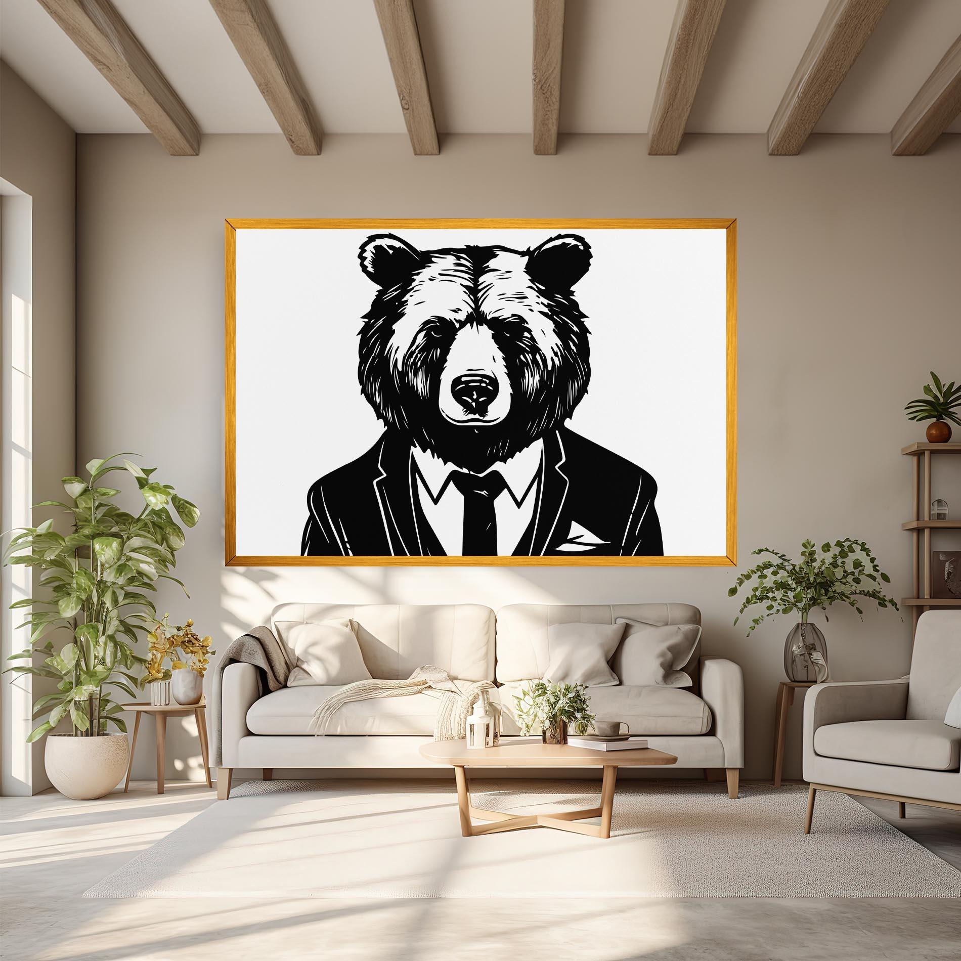 Картина на платно Business Bear mockup 6
