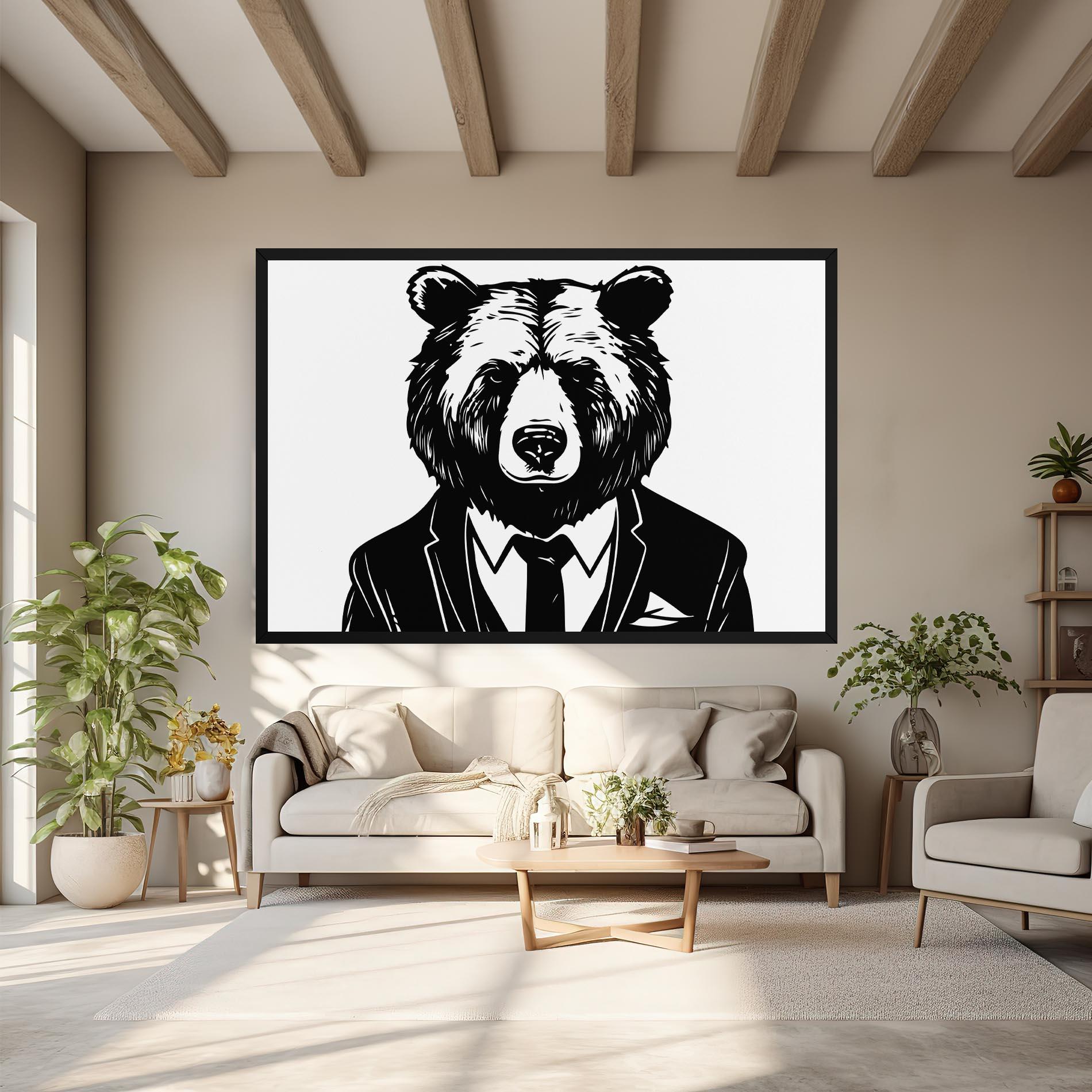 Картина на платно Business Bear mockup 6