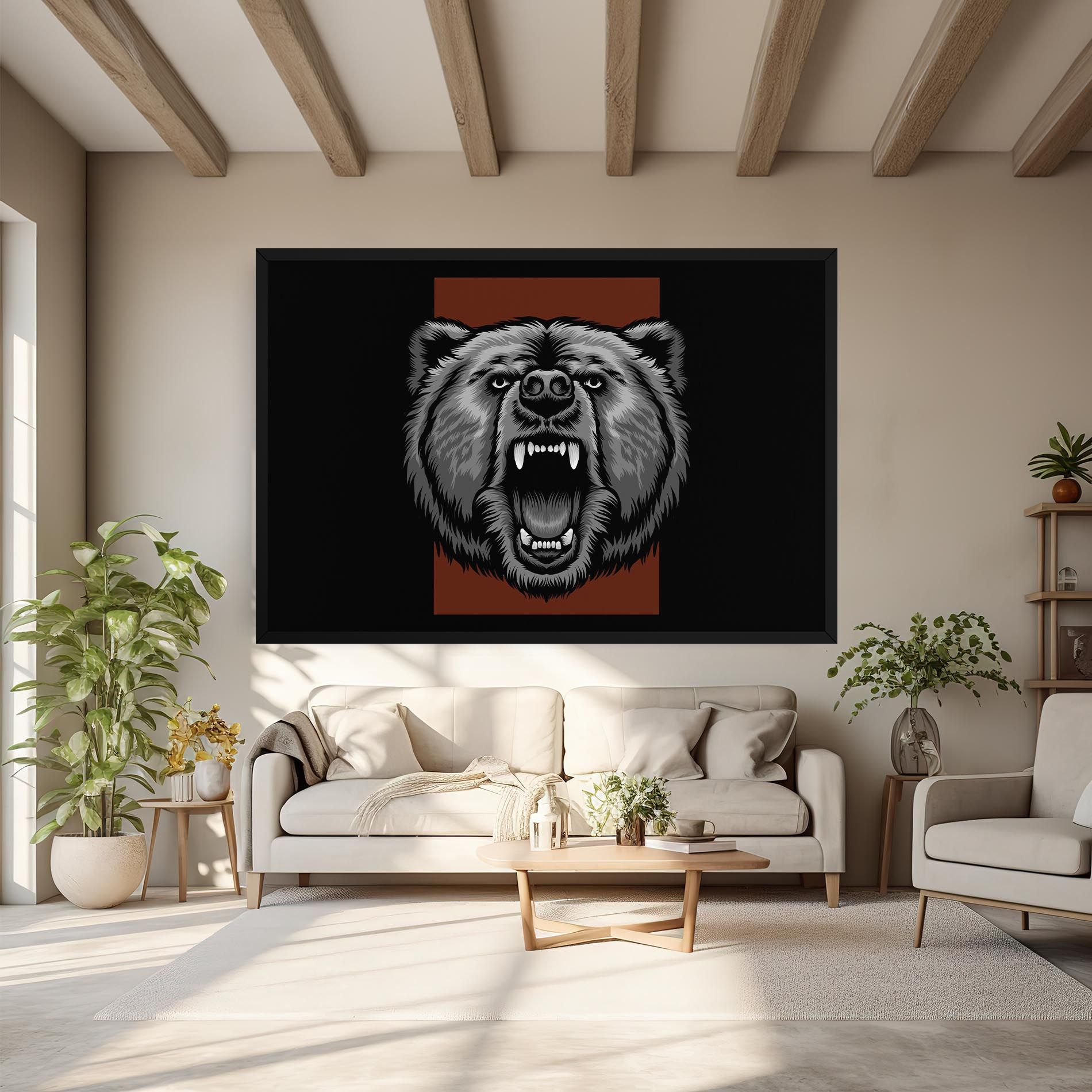 Grey Bear Head mockup 6