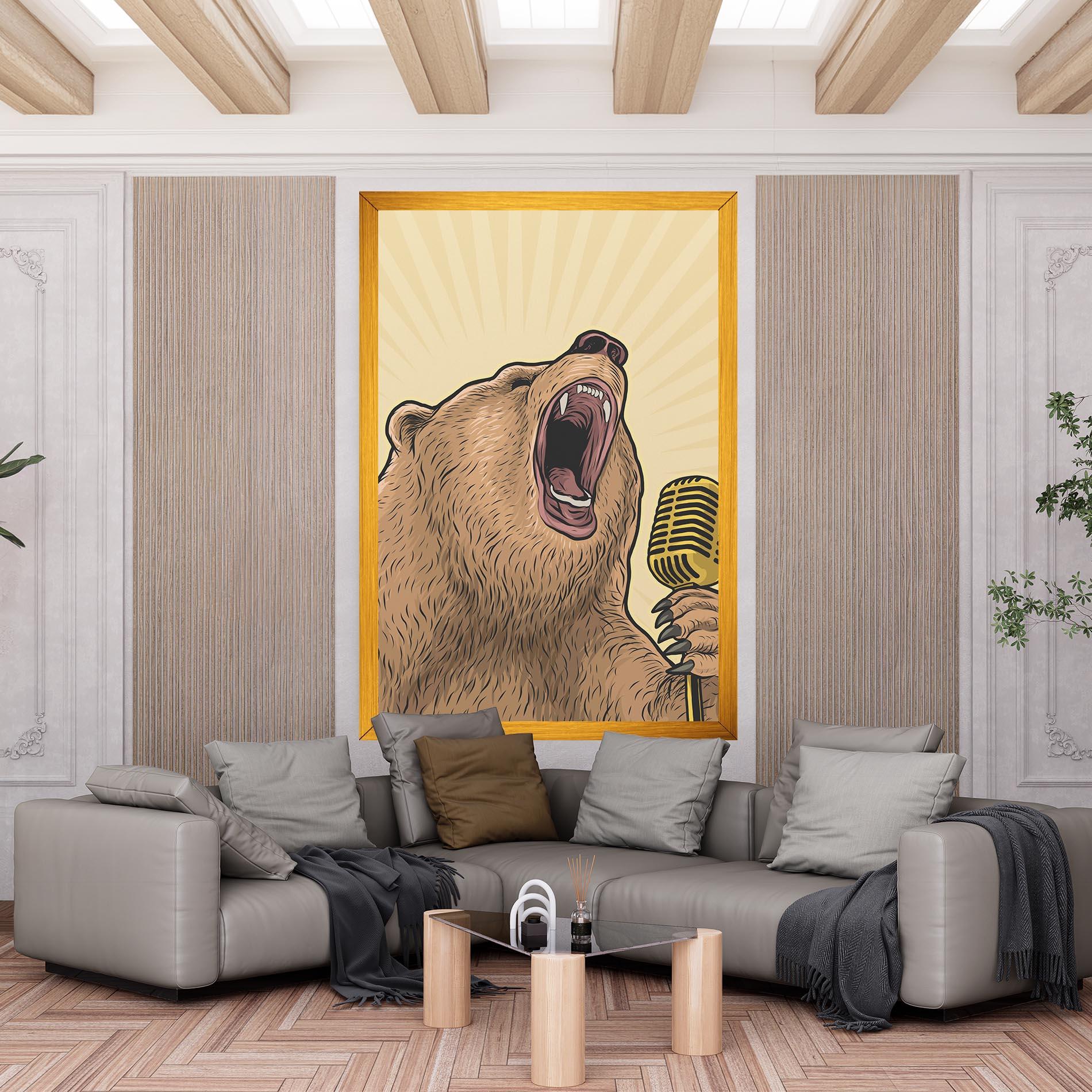 Картина на платно Bear Singing mockup 6