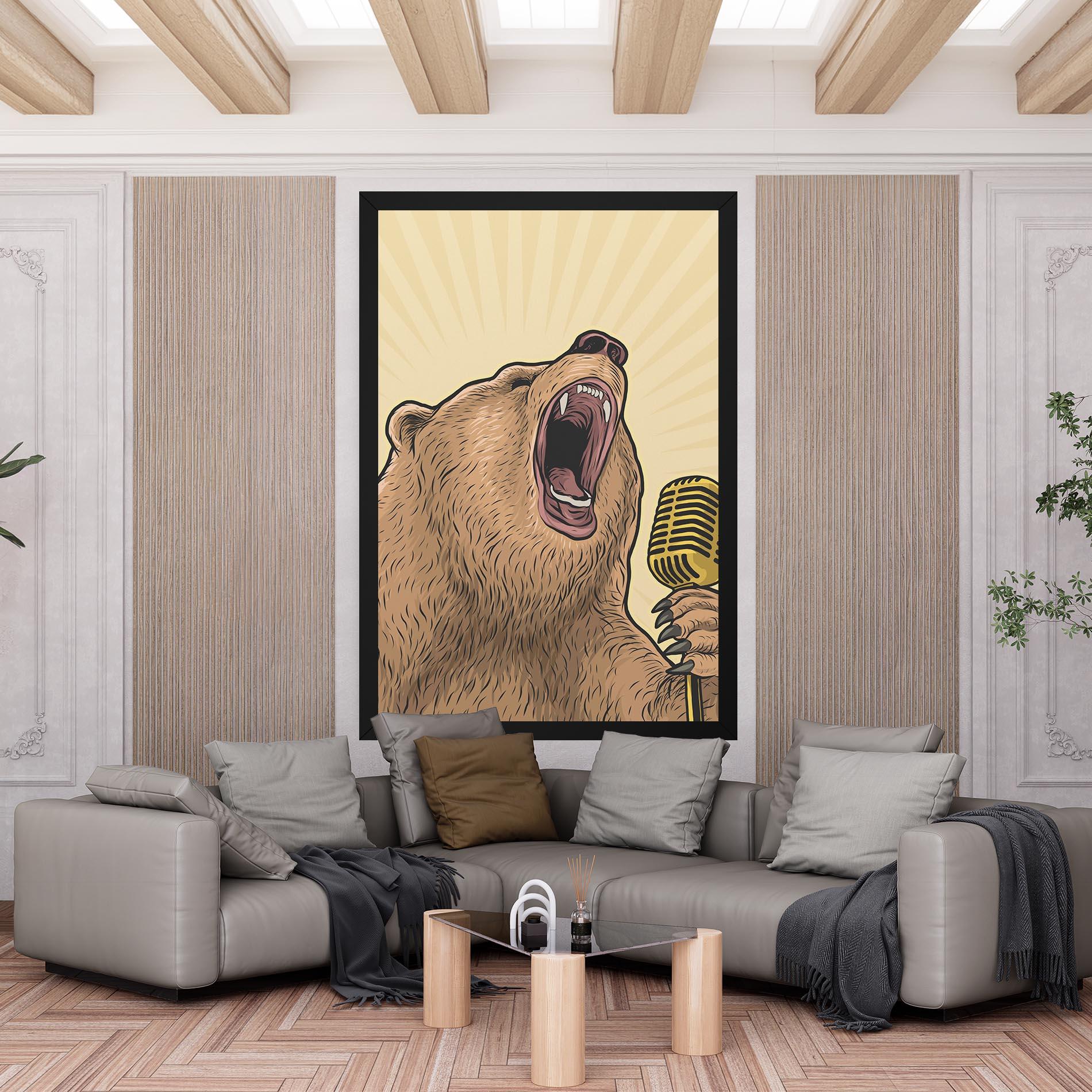 Картина на платно Bear Singing mockup 6