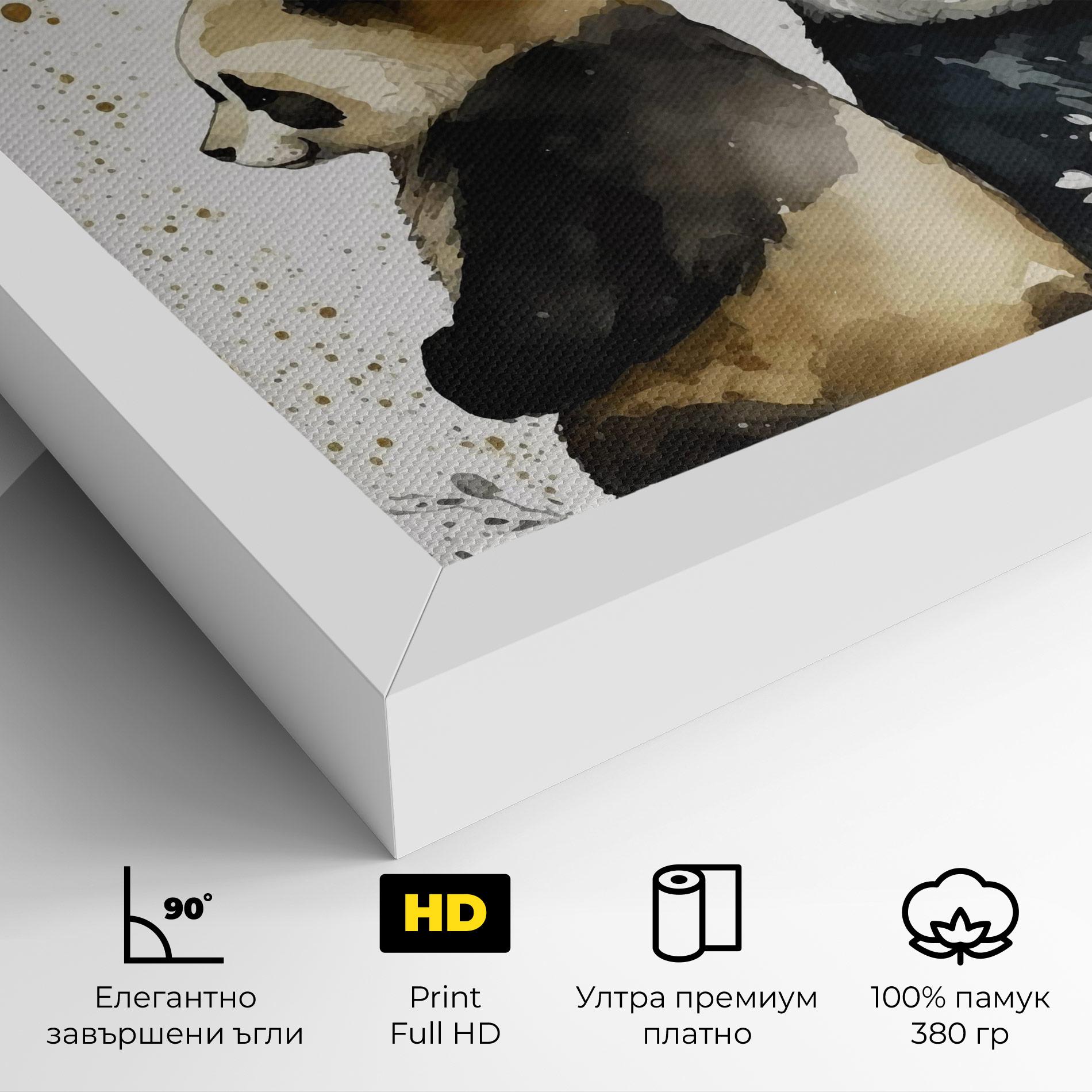 Картина на платно Gold Panda Art mockup 4