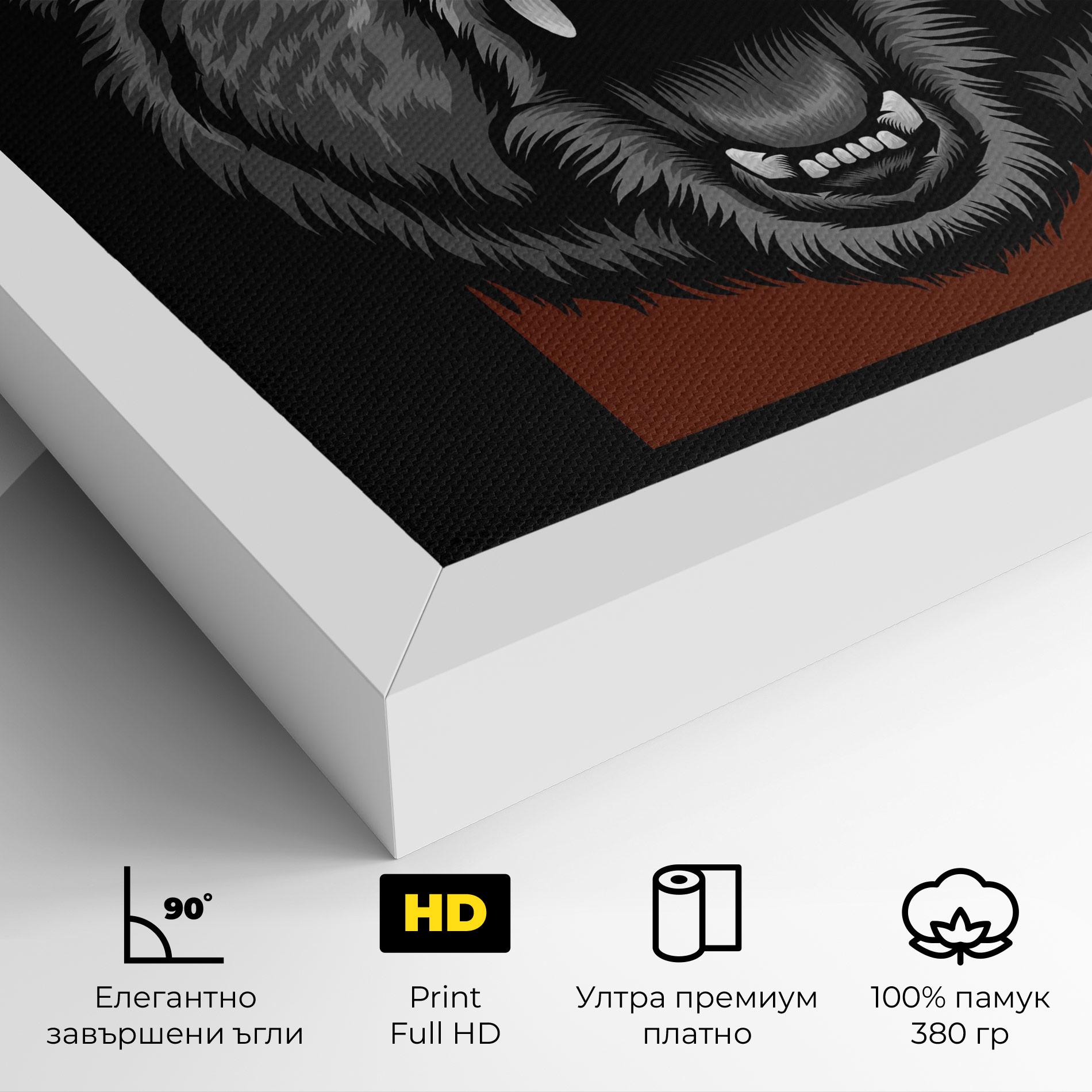 Картина на платно Grey Bear Head mockup 4